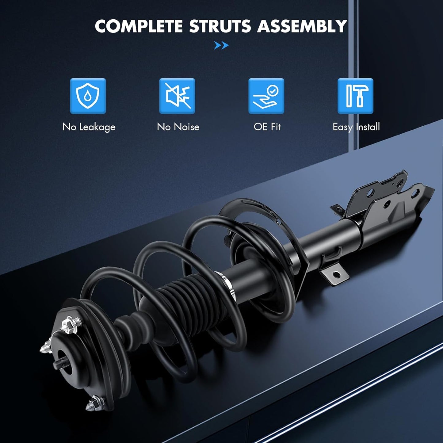 ASAPE 2PCS Front Complete Struts Assembly w/Coil Spring Fit for 2007-2017 for Jeep Compass Patriot 2007-2012 for Dodge Caliber Shock Absorber Assembly Replace OE 172367 172368