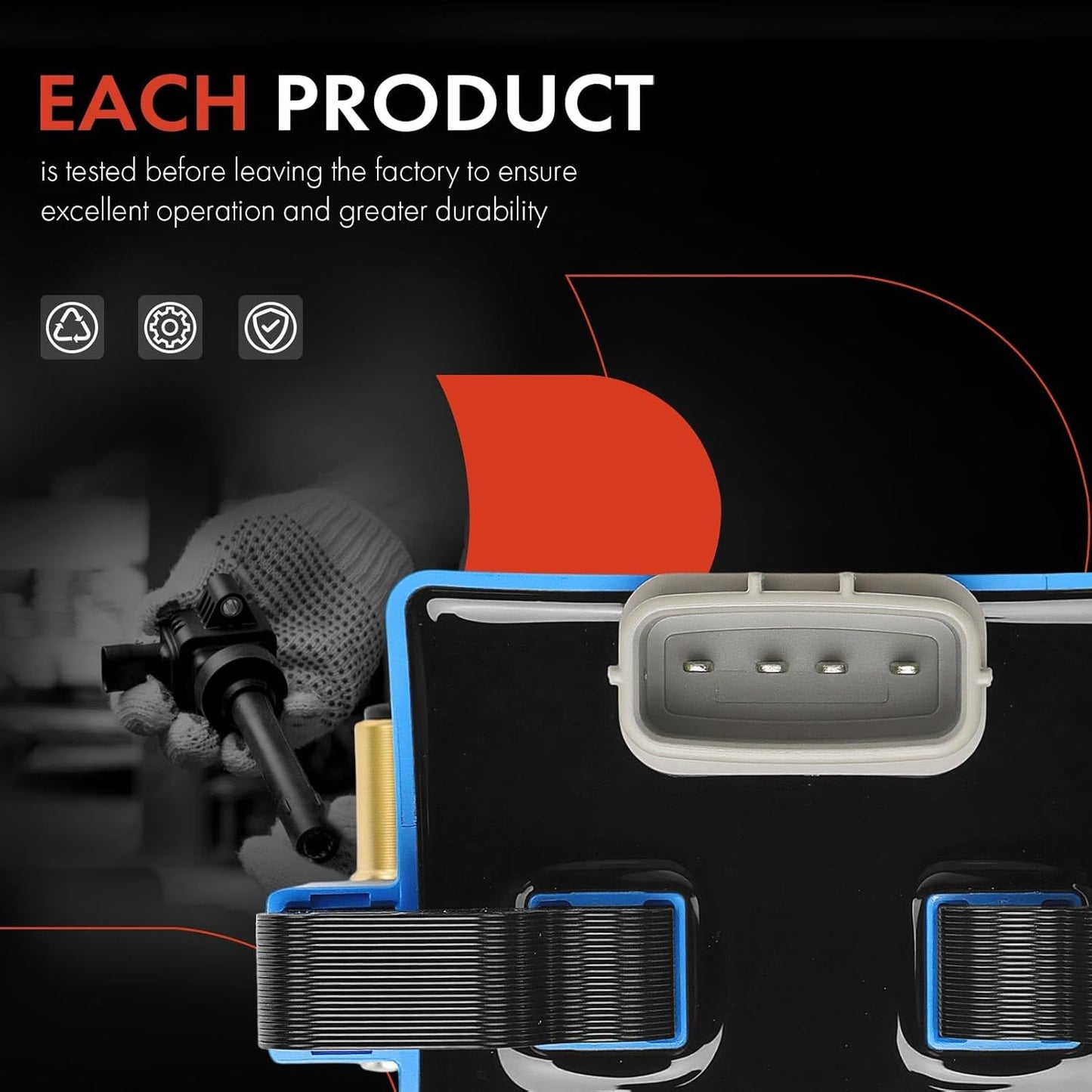 A-Premium Blue Engine Ignition Coil Pack Compatible with Subaru Forester 2009-2010, Impereza 2011, 2.5L