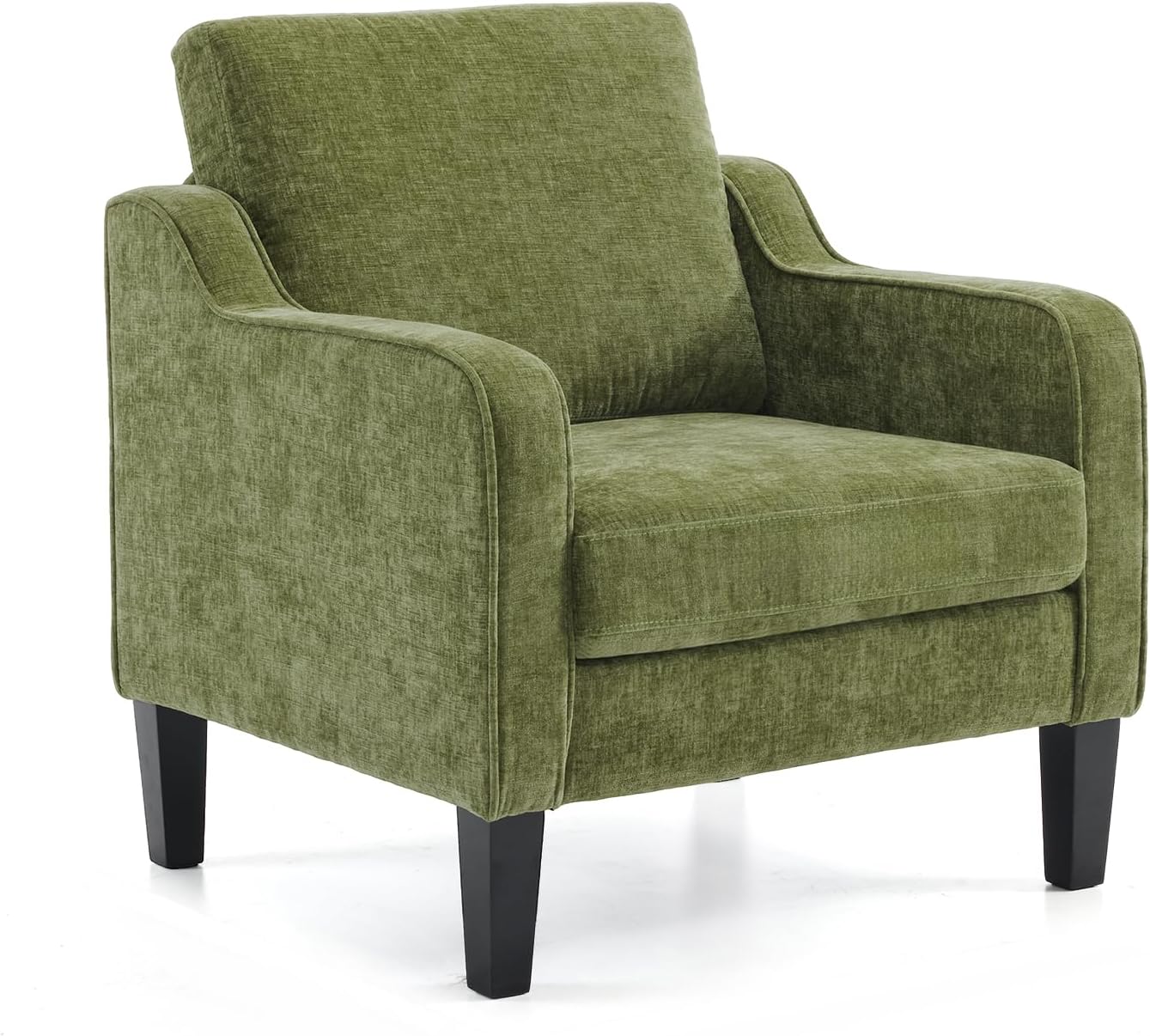 VINGLI Accent Chairs Set of 2 Living Room Chairs Light Brown Reading Chair for Bedroom Scooped Arm Chair Mid Century Modern Accent Chairs Upholstered Comfy Chair for Apartment, Waiting Room