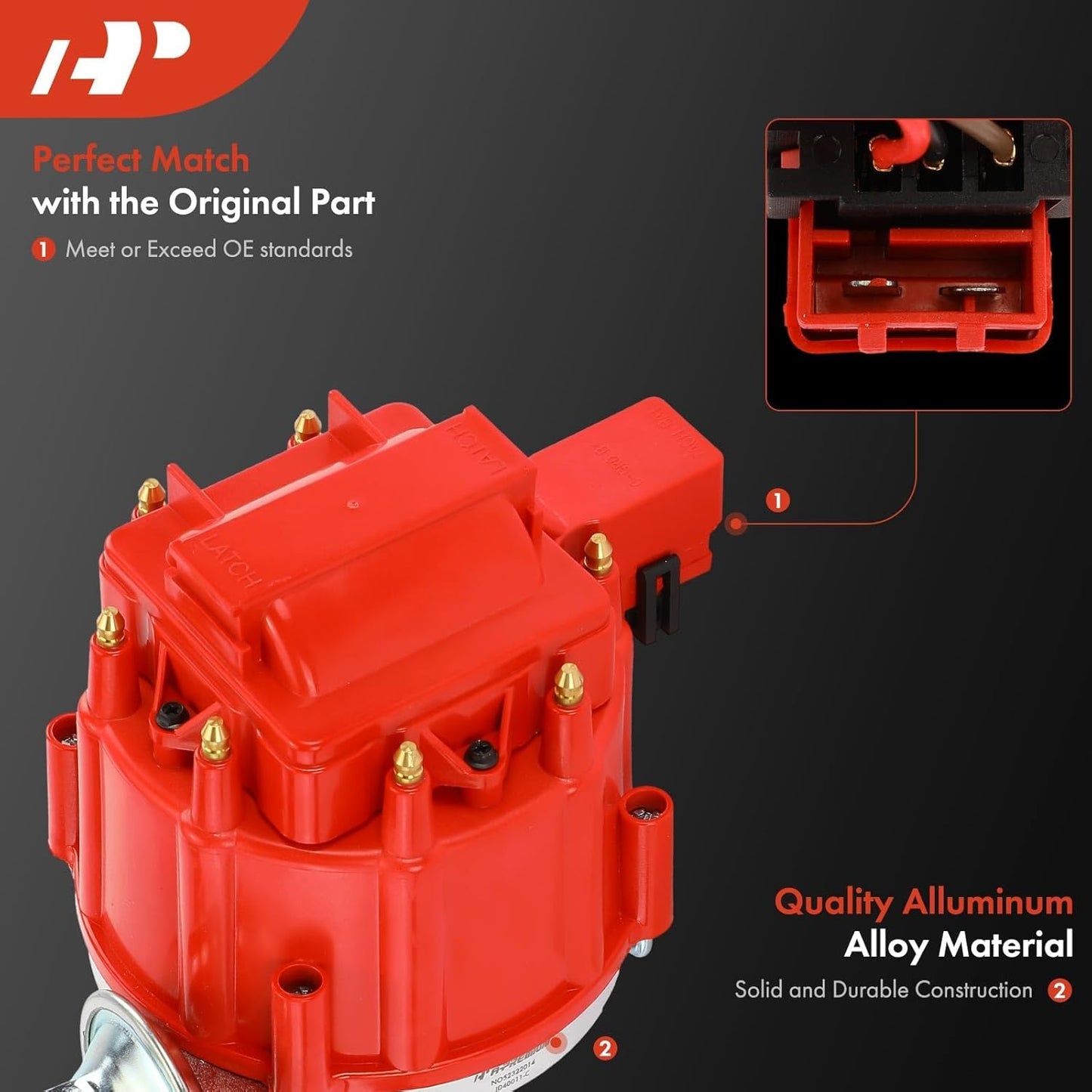 A-Premium Ignition Distributor with Cap and Rotor Compatible with Pontiac Firebird 1967-1977, Grand Am 1973-1975, Grand Prix 1962-1977, GTO 1964-1973, LeMans 1963-1977, Tempest 1963-1970, Bonneville