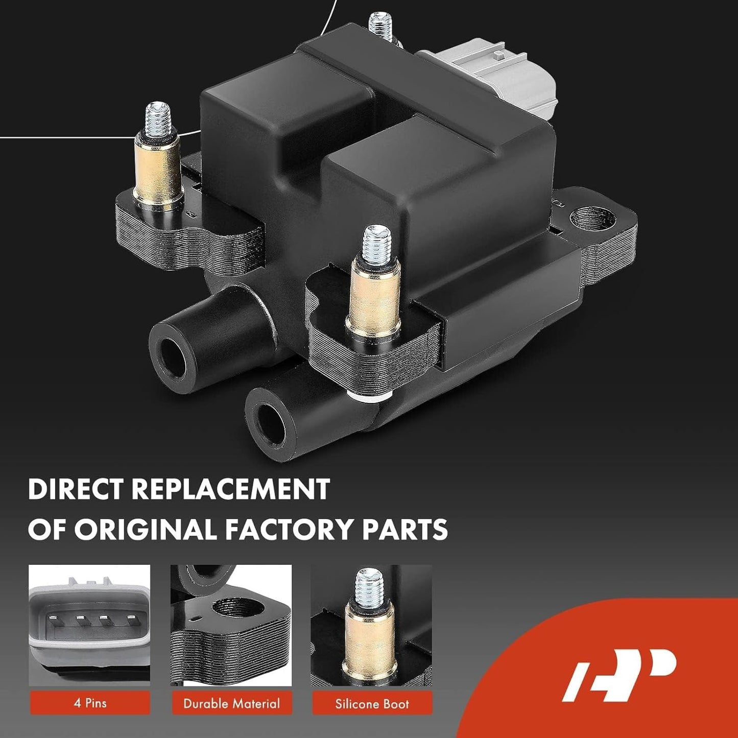 A-Premium 1x Ignition Coil Pack and 4x Iridium Spark Plugs Compatible with Subaru Forester 2009-2010, Impreza 2011, 2.5L