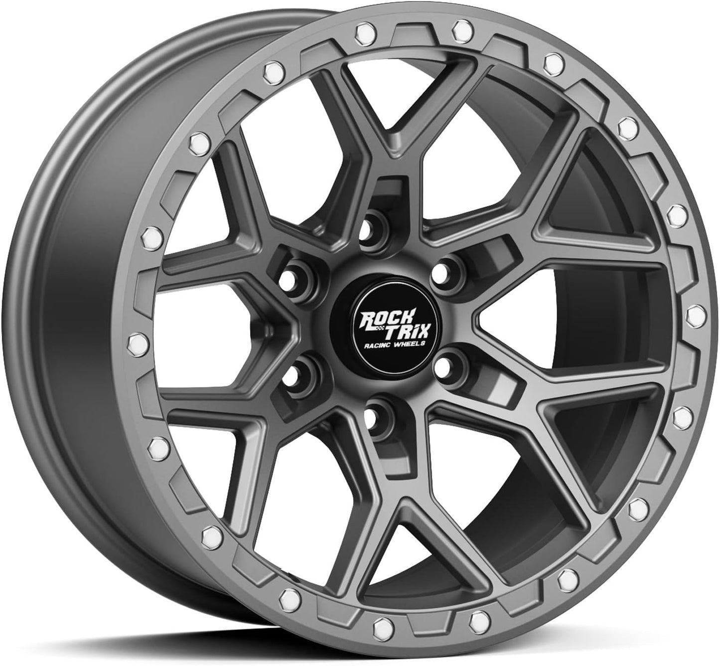 RockTrix RT107 17 Inch Rim Automotive Wheel Compatible with 2001+ Toyota Tacoma, 2002+ 4Runner, FJ Cruiser, 17x9 6x5.5 Wheel, 12mm offset, 4.5 Inch Backspacing, 6x139.7 6Lug Rim, Matte Bronze