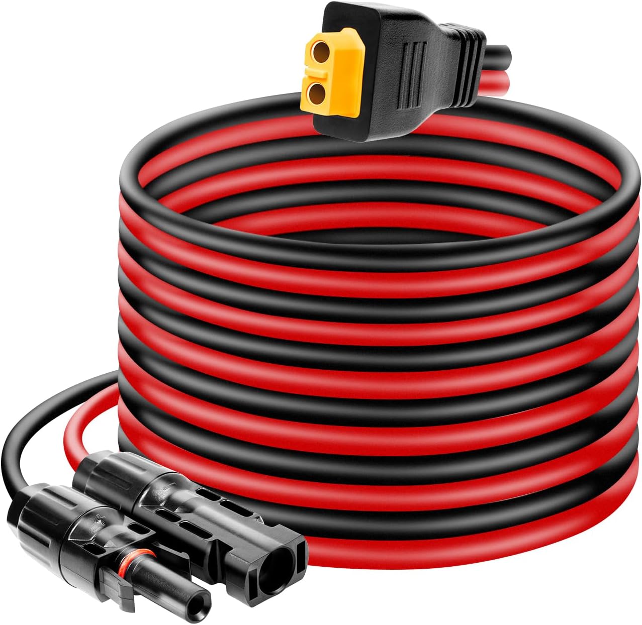 Ansoufien Solar Panel Connector to XT60 Connector Cable 30FT, 10AWG Solar to XT60 Charge Extension Cable XT60 (Plug Female) Cable for RV Folding Solar Panel, Portable Power Station, Solar Generator