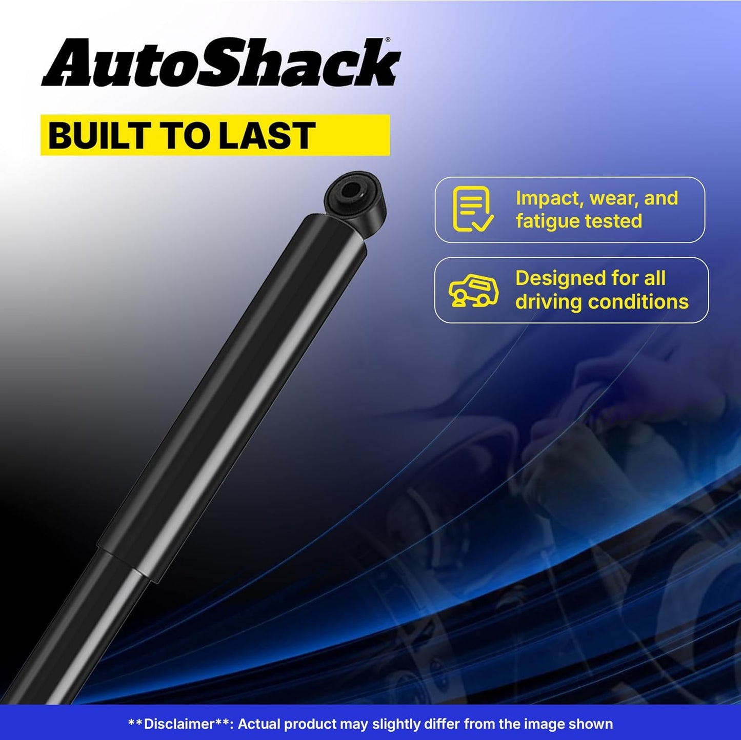 AutoShack Rear Shock Absorbers | Replacement for 2007-2024 Chevrolet Silverado 1500 2007-2024 GMC Sierra 1500 2019 GMC Sierra 1500 Limited | 2-PC