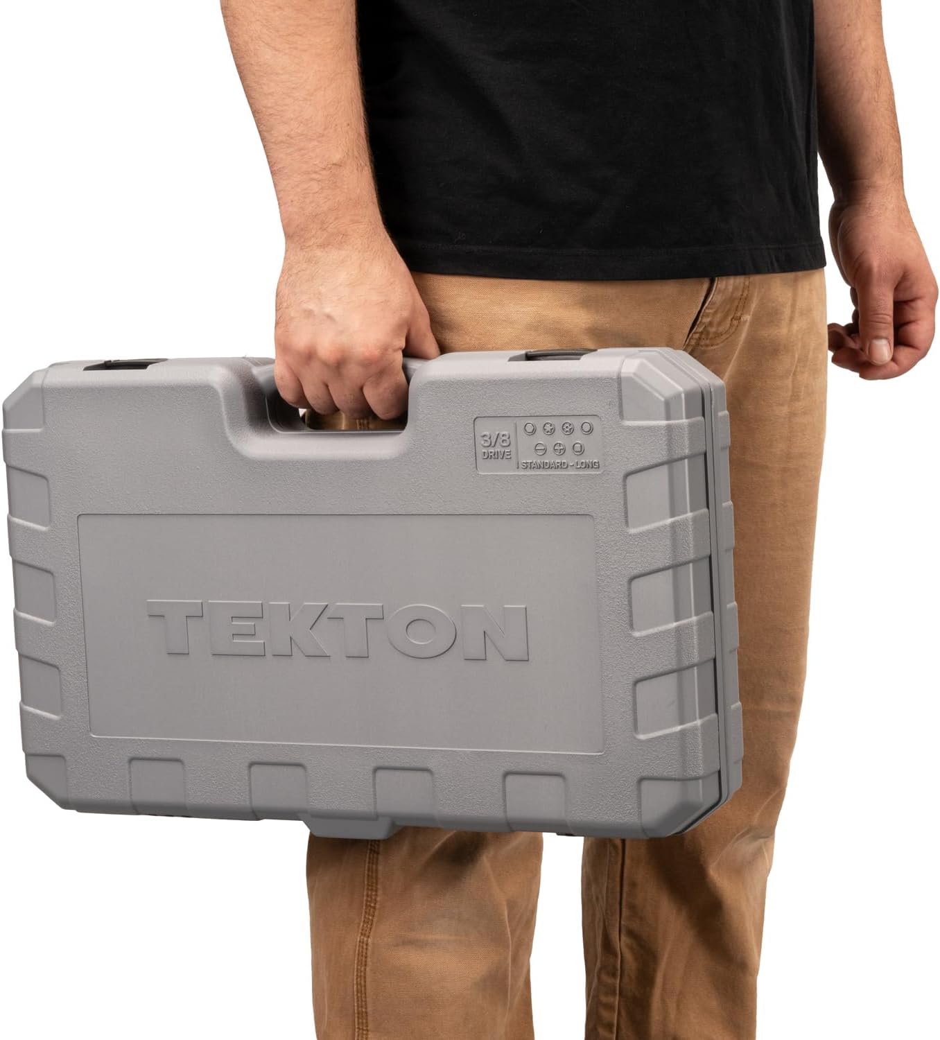 TEKTON 3/8 Inch Drive Hex, Torx, TR Torx, Phillips, Slotted, Square, Triple Square Bit Socket Set with Case (110-Piece) | SHB91317
