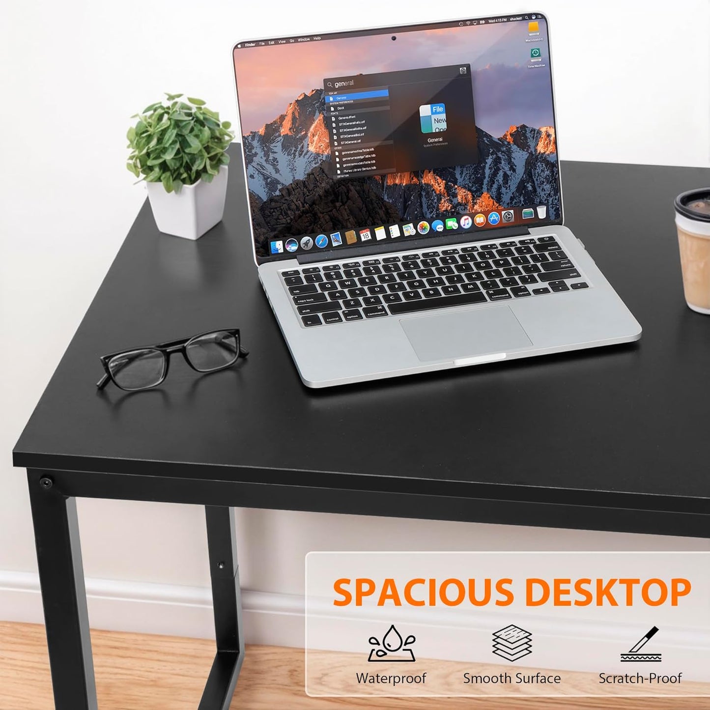ZenStyle Computer Desk 55" Large Office Desk Computer Table Laptop PC Simple Study Writing Desk for Home Office, Black