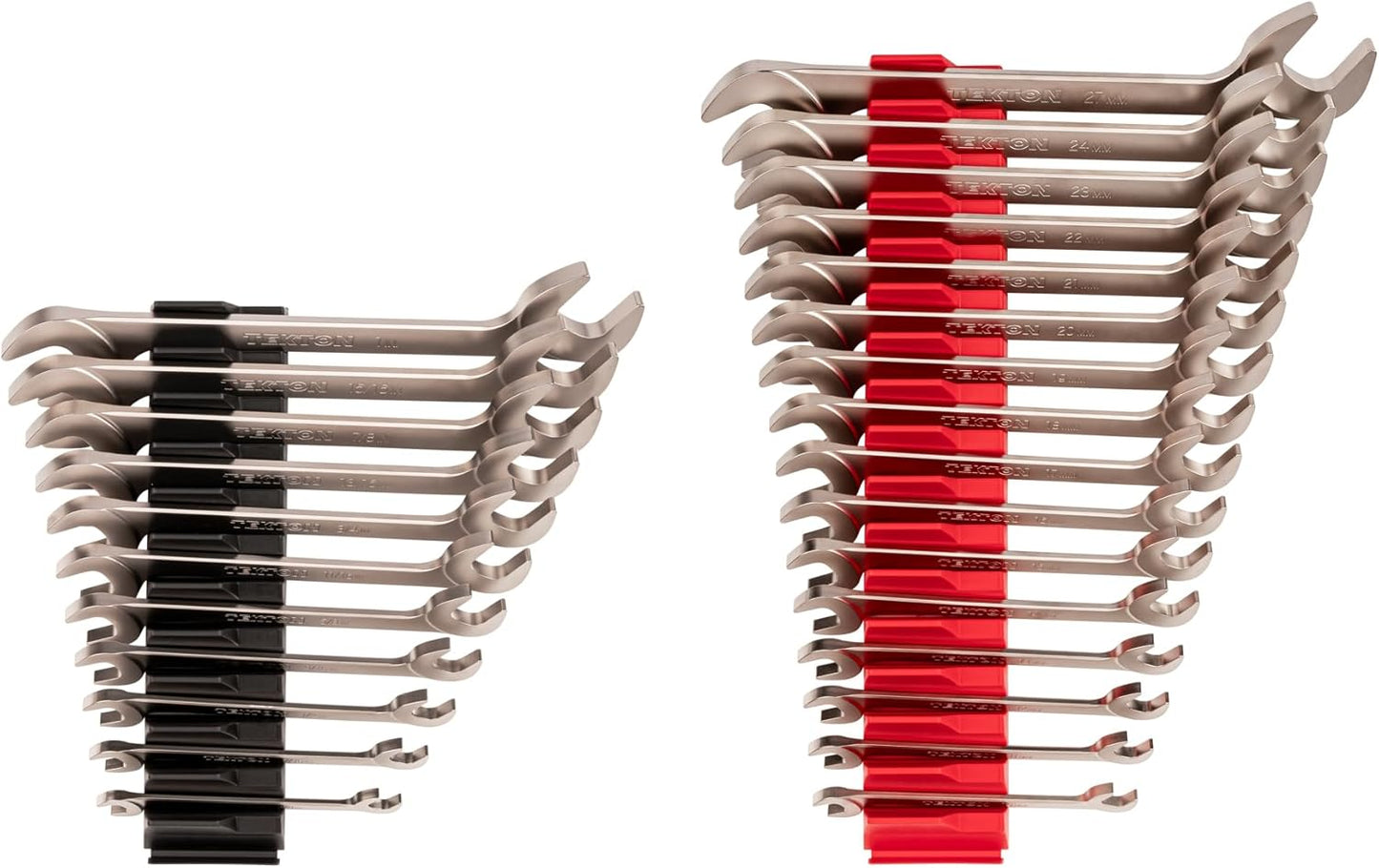 TEKTON Angle Head Open End Wrench Set with Pouch, 16-Piece (10-27 mm) | WAE92402 | Made in USA