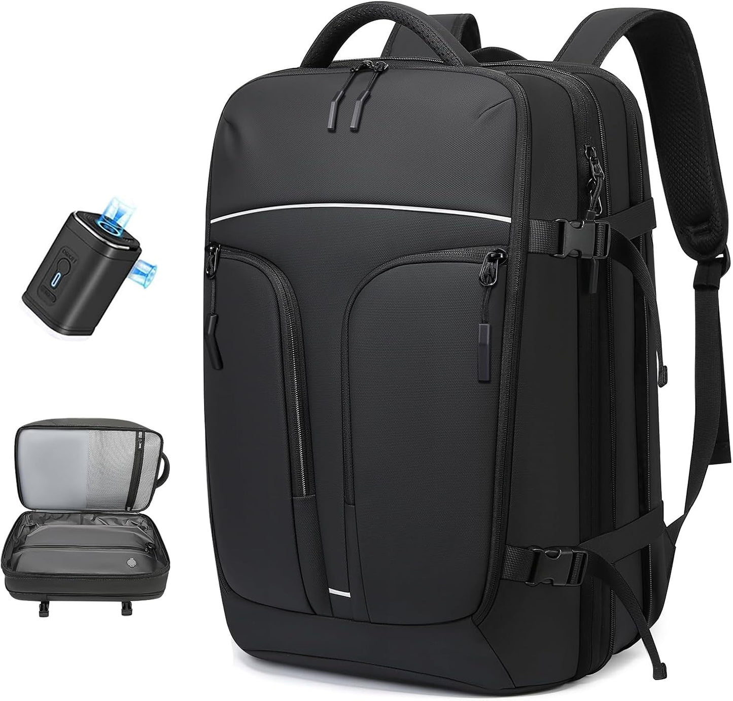 Travel Carry on Backpack 50L Expandable Flight Approved Backpacks 17.3 inch Laptop and USB Charging Port bags Water Resistant Business Back Pack for Women & Men