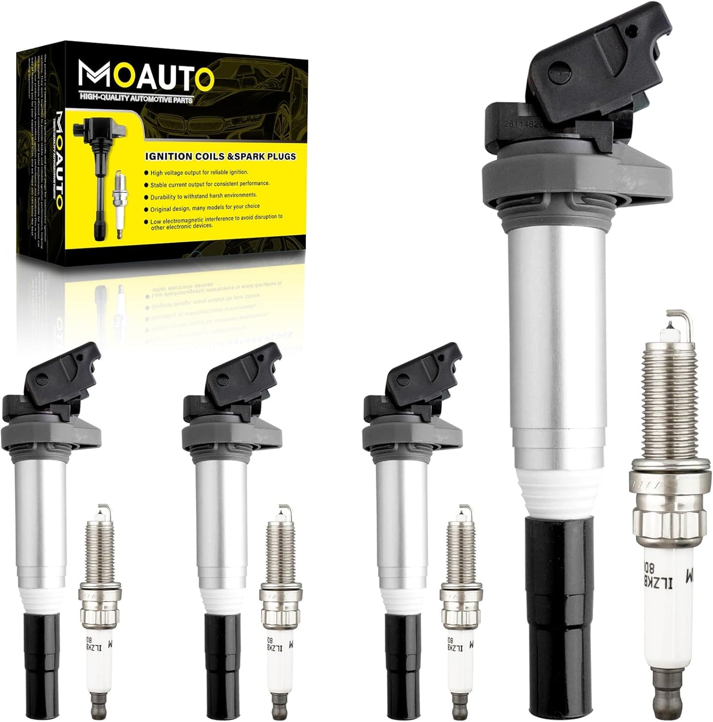 Set of 6 Ignition Coils Pack UF750 12138643360 & 6 PCS Iridium Spark Plugs Compatible with BMW 340i GT 540i X3 740i 640i xDrive M240i X4 Mini Cooper Clubman - 1.5L 3.0L L3 L6
