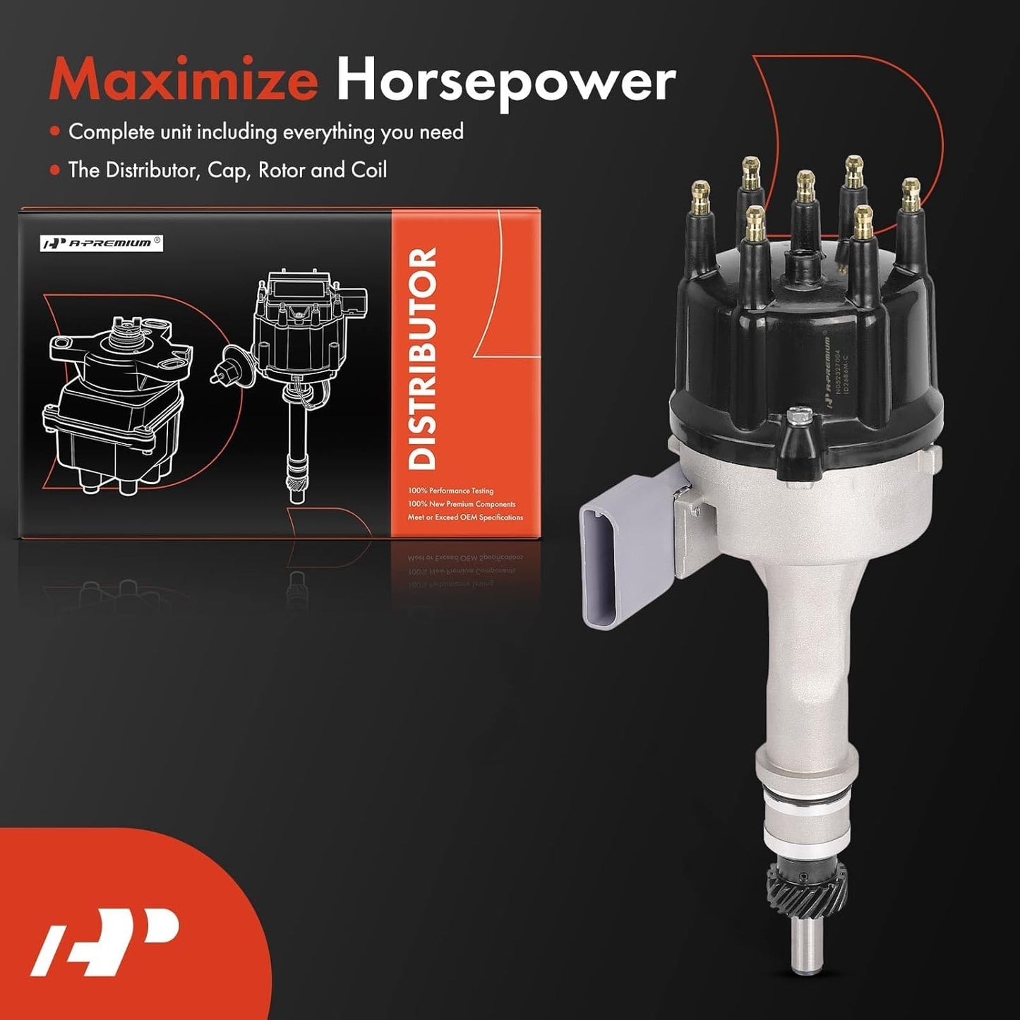 A-Premium Ignition Distributor with Cap and Rotor Compatible with Ford Ranger 1986-1989/1991-1992, Bronco II 1986-1990, 2.9L, Naturally Aspirated