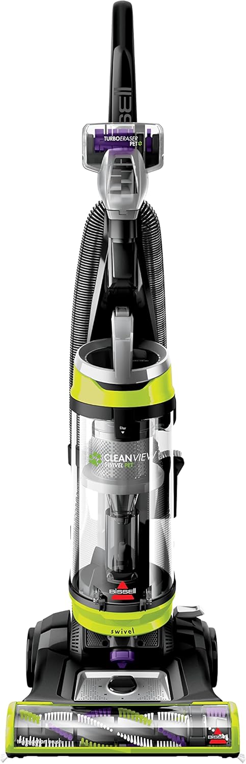 Bissell CleanView Swivel Vacuum with Triple Action Brush Roll, Swivel Steering, Extension Wand, Easy-Empty Dirt Tank, Multi-Cyclonic Suction System, New 2024 Model