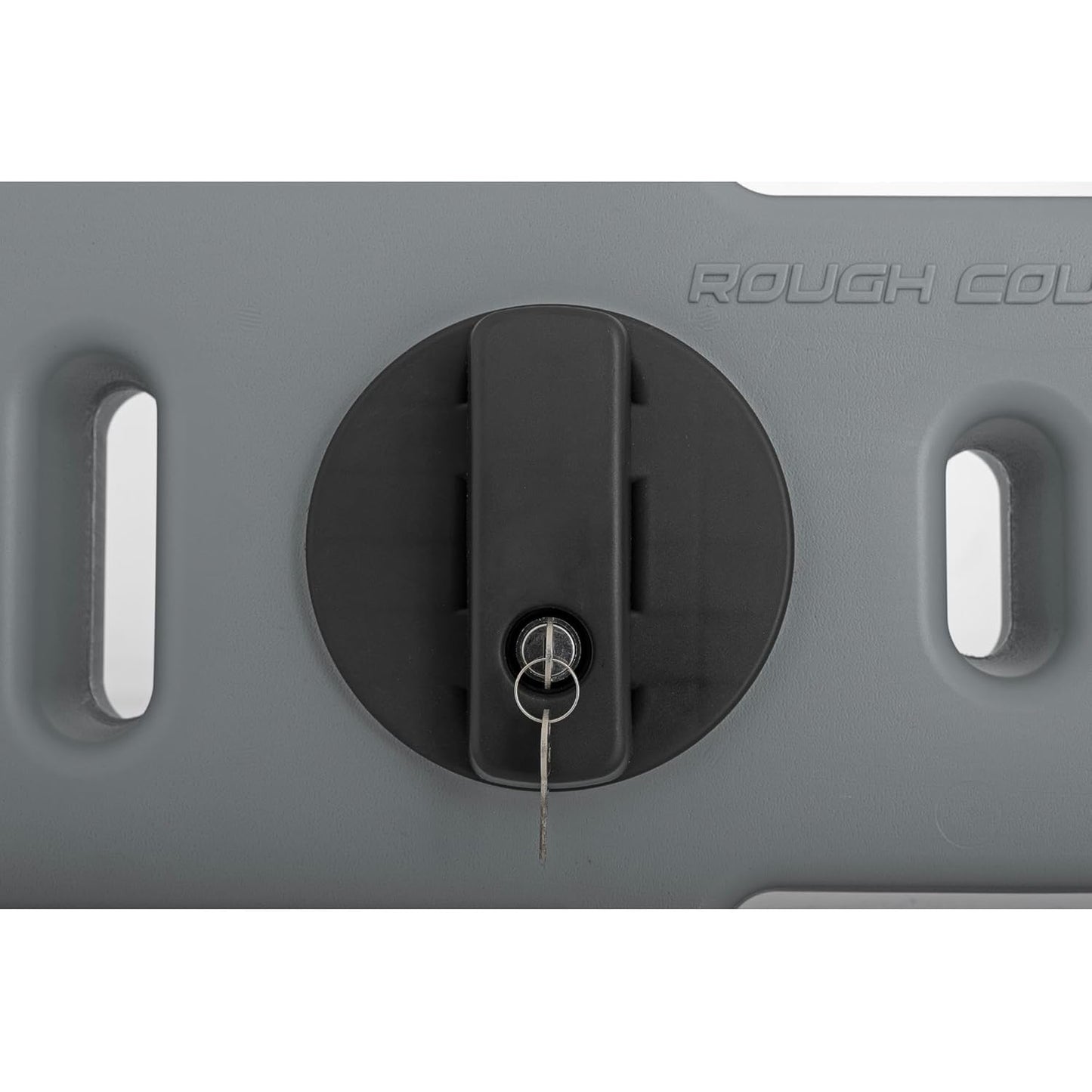 Rough Country 10L/2.6 Gallon Flat Fluid Container with Lockable Mount - Storage & Transport Non-Potable Liquids. Gray