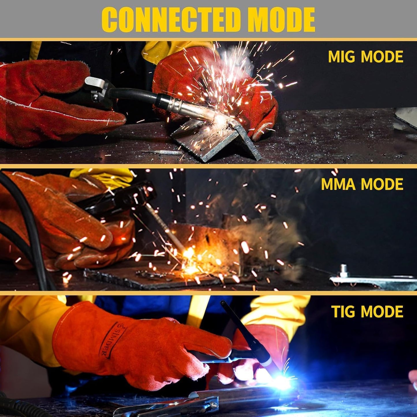 SSIMDER 140 Amp MIG Welder 110V Machine Stick/Flux Core MIG/Lift TIG 3 in 1 Welding Machine with IGBT Inverter and 1lb Welding Wire, for Metal DIY Projects/Home/Farm/Car