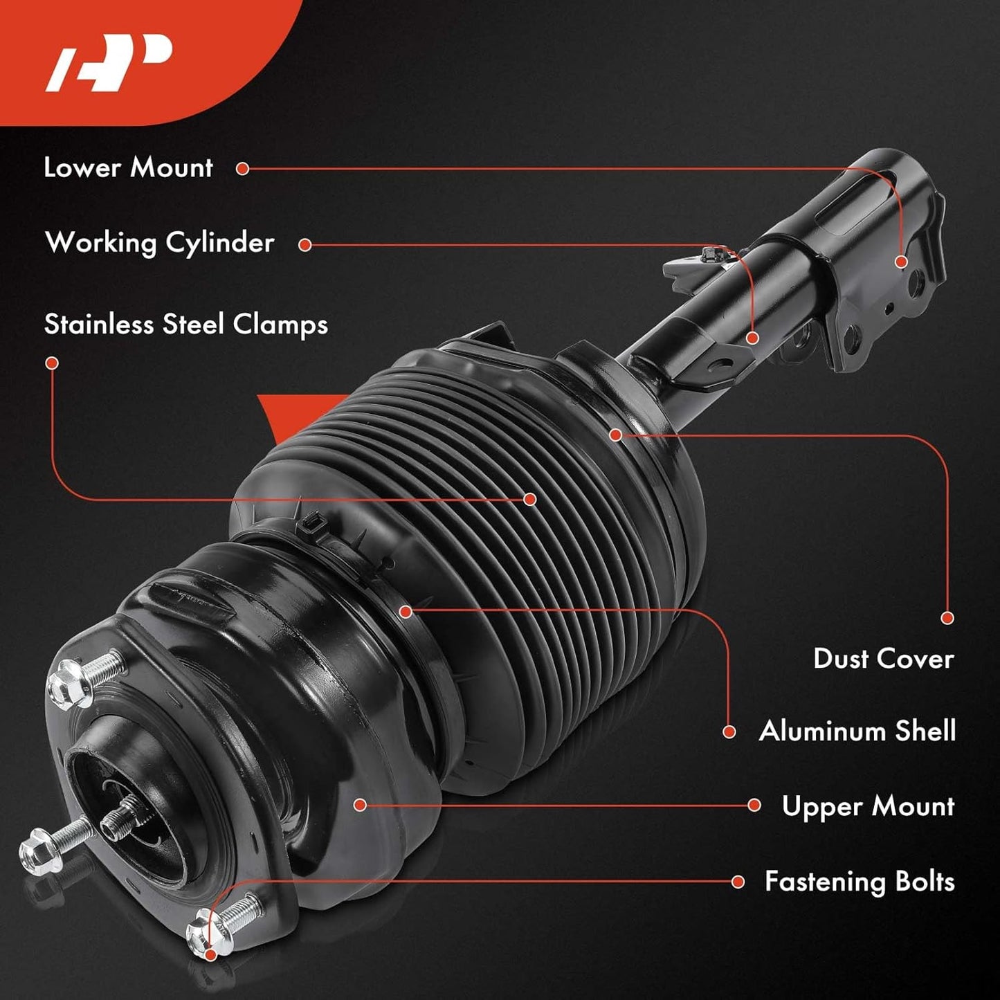 A-Premium 2Pcs Front Air Suspension Strut Shock Absorber Set Compatible with Lexus RX330 2004-2006, RX350 2007-2009, AWD Only, Driver and Passenger Side