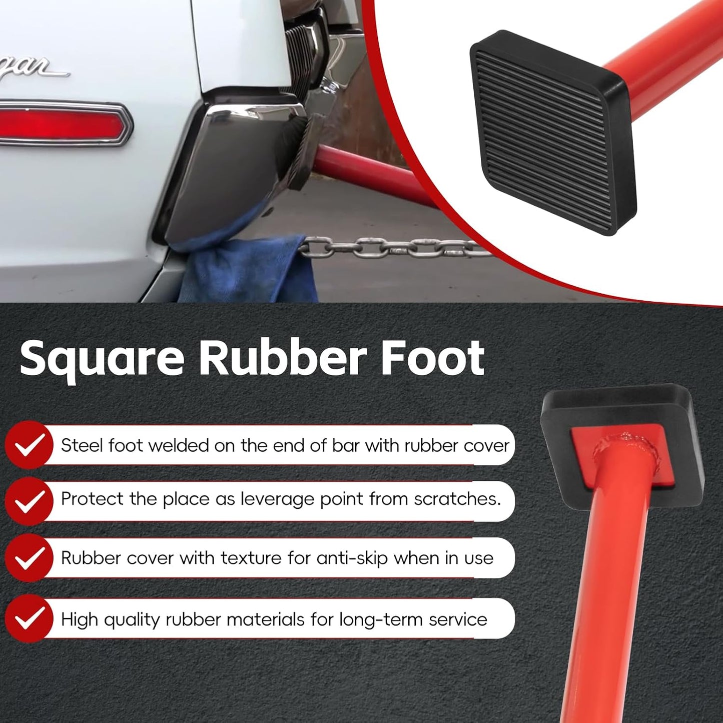 Sunluway 77175 Auto Body Alignment Bar Pulling Stick Tool 52in for Car Repair Bumper Hood Panel Deck & Bracket Dent Puller Stick Alignment Repair Tool Auto Body Dent Repair Tool with Chain