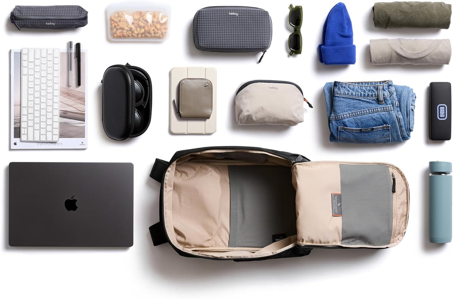 Bellroy Transit Workpack (26 liters, laptops up to 16”, tech accessories, gym gear, shoes, water bottle, daily essentials) - Black