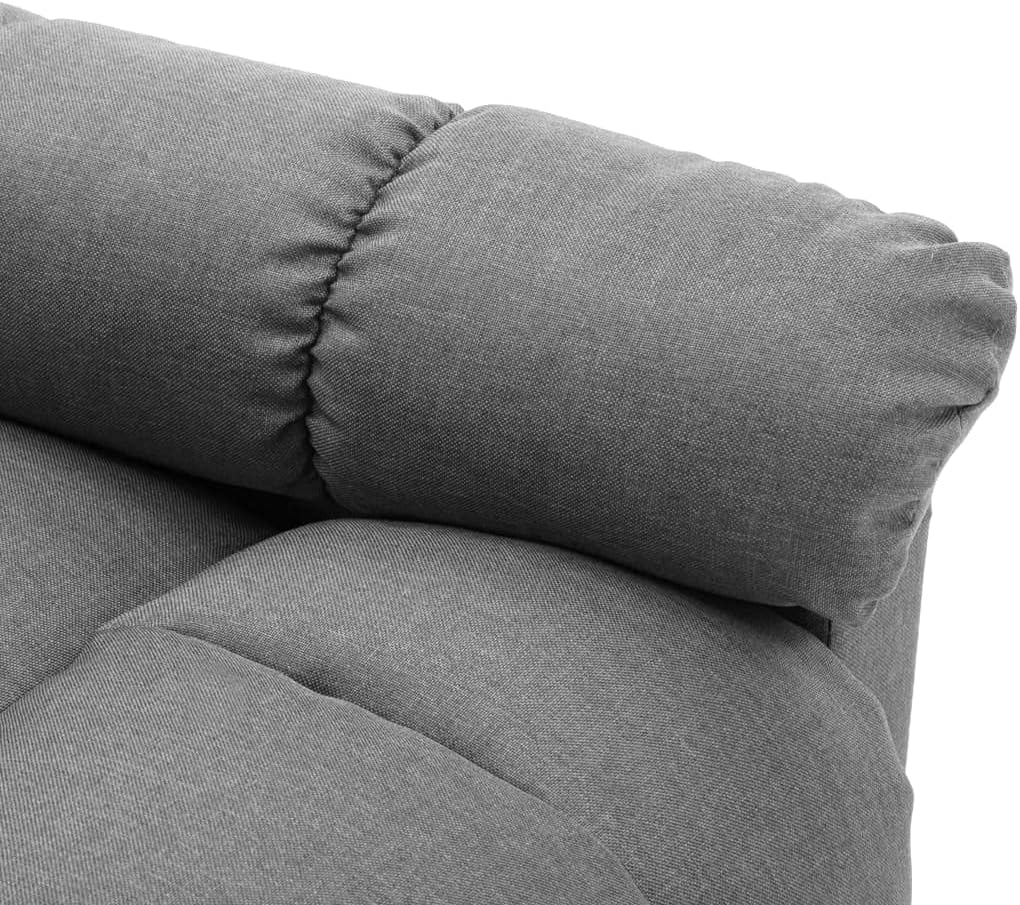 vidaXL Recliner Chair, Leisure Lounge Recliner for Home Theater Cinema, Adjustable Versatile Sleeper Chair for Living Room, Light Gray Fabric