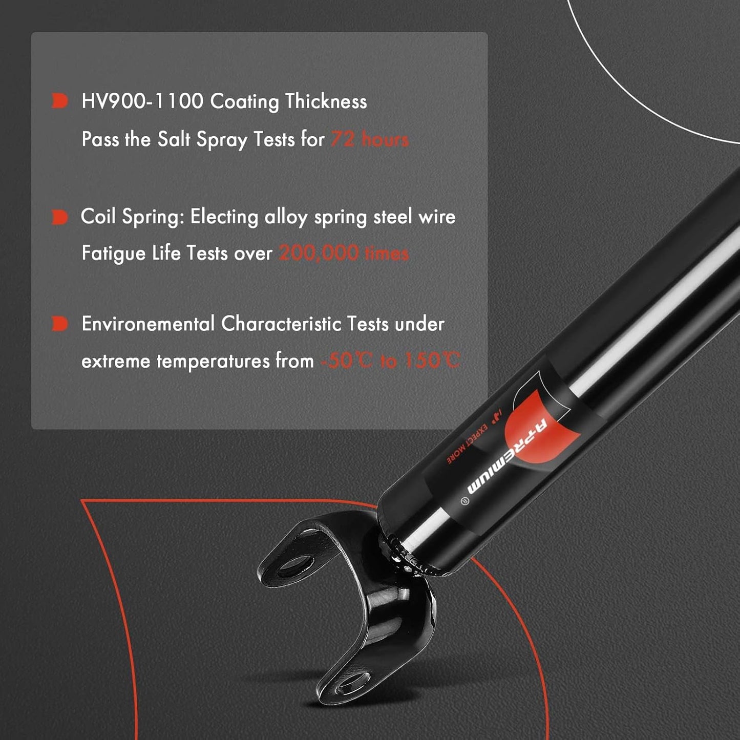 A-Premium Rear Suspension Shock Absorber Compatible with Jeep WK2 Series Grand Cherokee 2011-2021, 2-PC Set