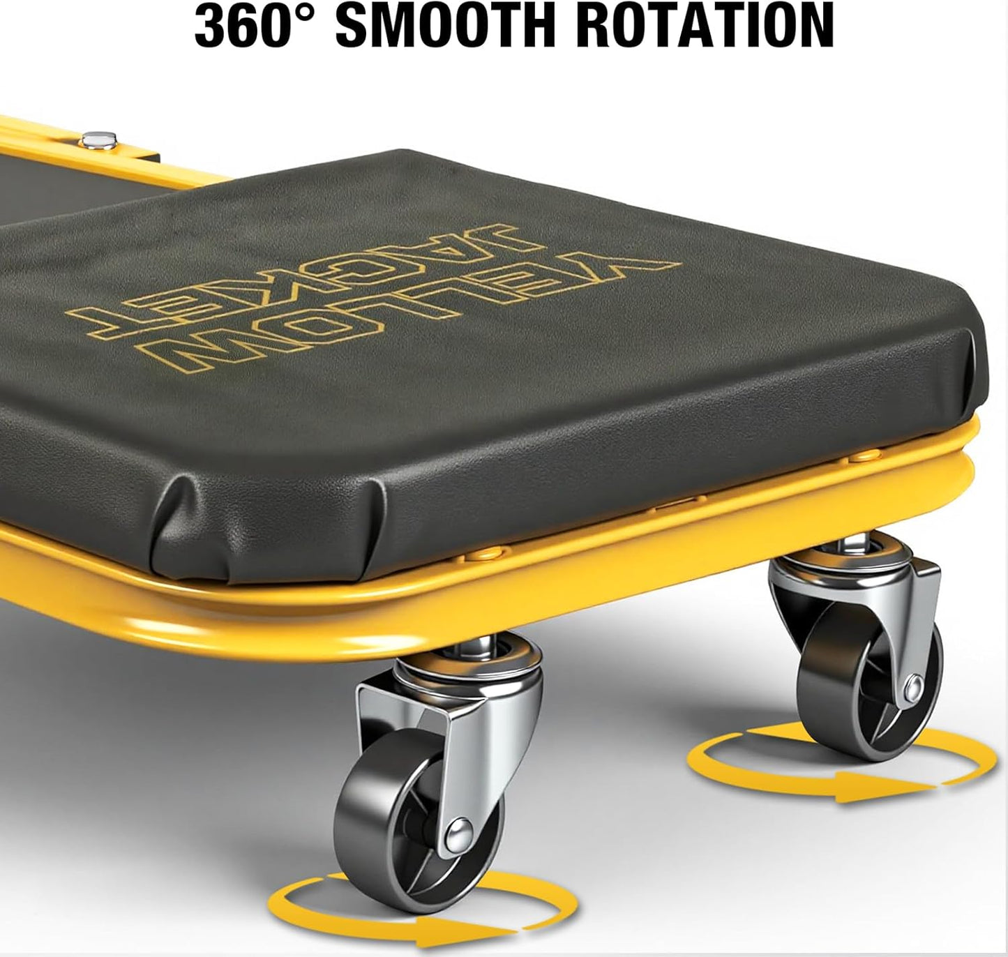 YELLOW JACKET Garage Creeper Seat, 2-in-1 Creepers Automotive, Mechanic Creeper, Foldable Z Garage Creeper with 6 PCS Wheels, Rolling Creeper Garage Seat Lay Down or Sit for Shop, Auto Repair