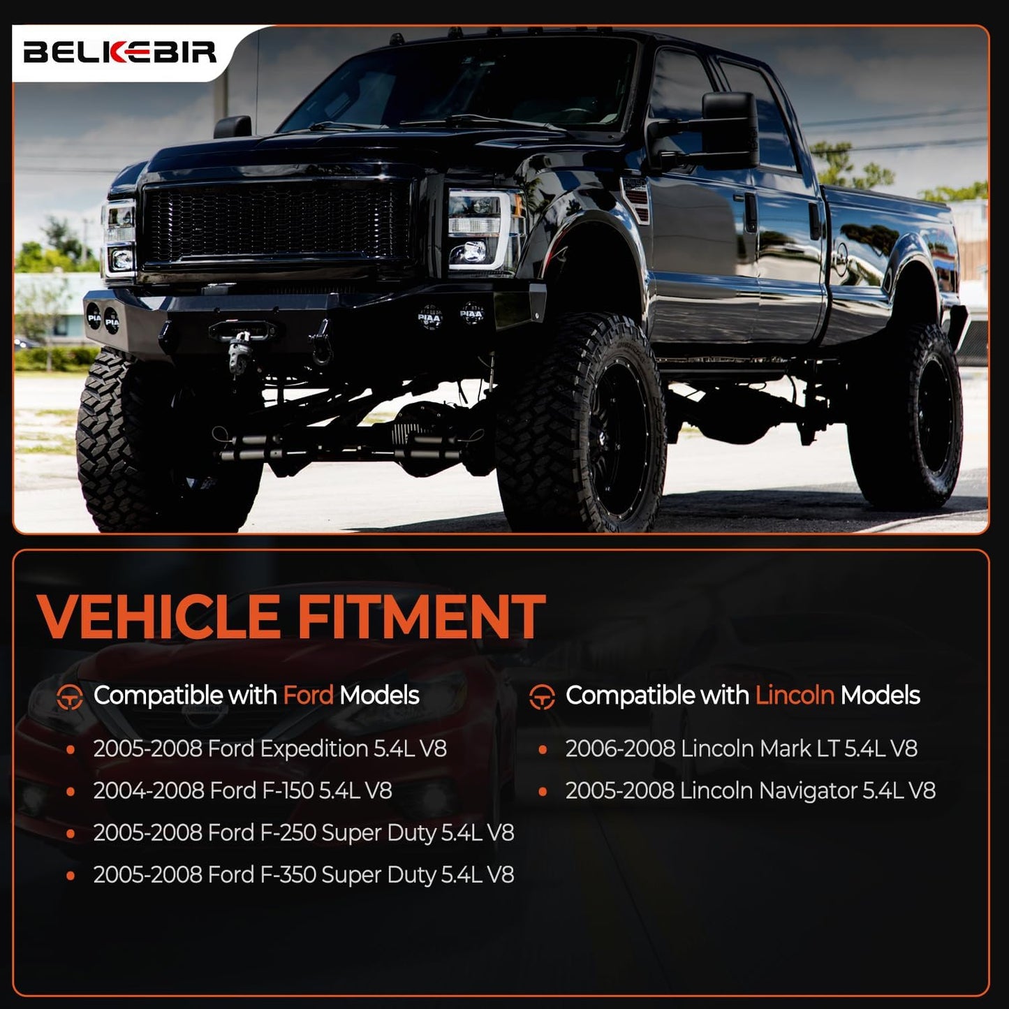 Set of 8 Ignition Coil Packs & Spark Plugs Compatible with 5.4L V8 2004-2008 Ford Expedition F150 F250 F350 Super Duty, Lincoln Mark LT Navigator Replace DG511 FD508 C1541 SP546 (Straight Black Boot)