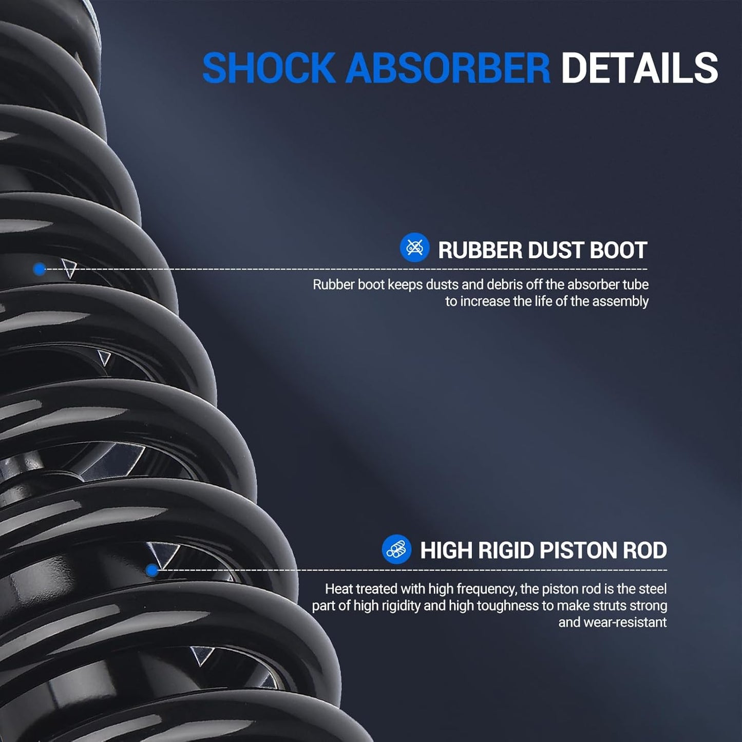 Autoround 171103 Front Complete Strut Assembly Shock Absorber Fit for Nissan Pathfinder 2005-2012/ Xterra 2005-2015 with Coil Spring, 2PCS