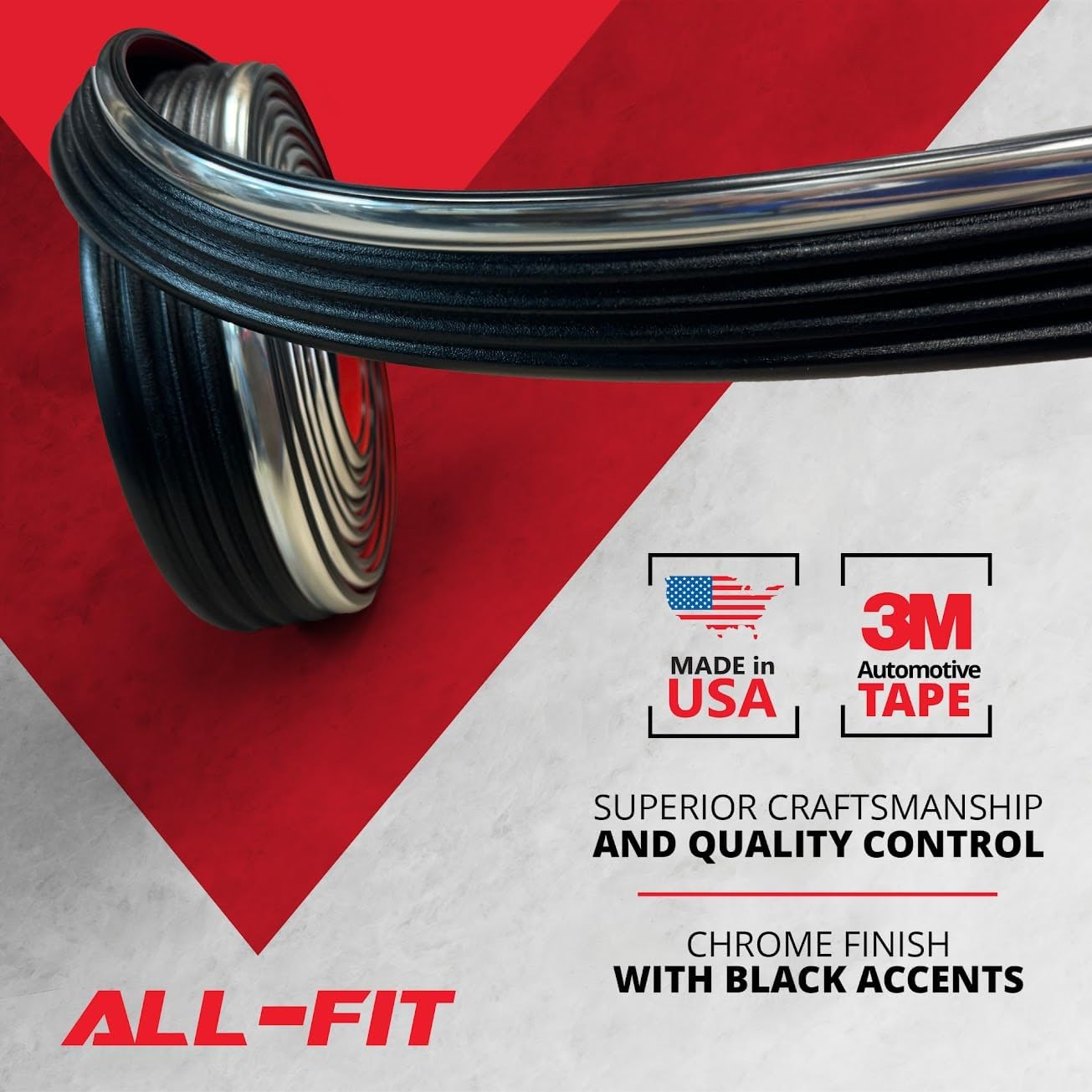 All-Fit Automotive Replacement Old Style Body Side Molding (2.5") – OEM Grade Chrome Trim fits 88-99 Chevy Tahoe, GMC Suburban, Silverado, Yukon, Blazer, and More – Easy to Install OBS (26 Ft)