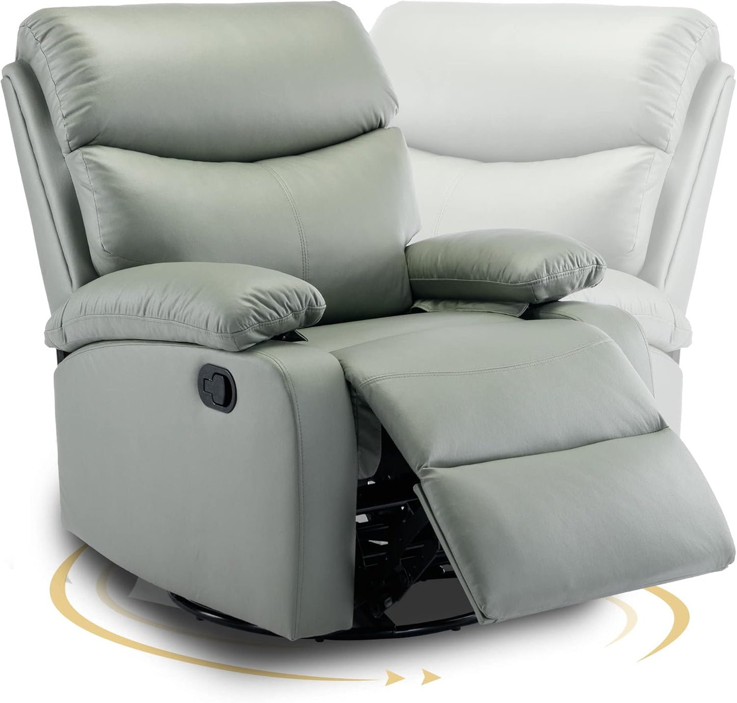 Swivel Rocker Recliner Chair for Adults, Rocking Chair Recliner for Nursery, Small Recliners for Small Spaces, Living Room, RV, Beige