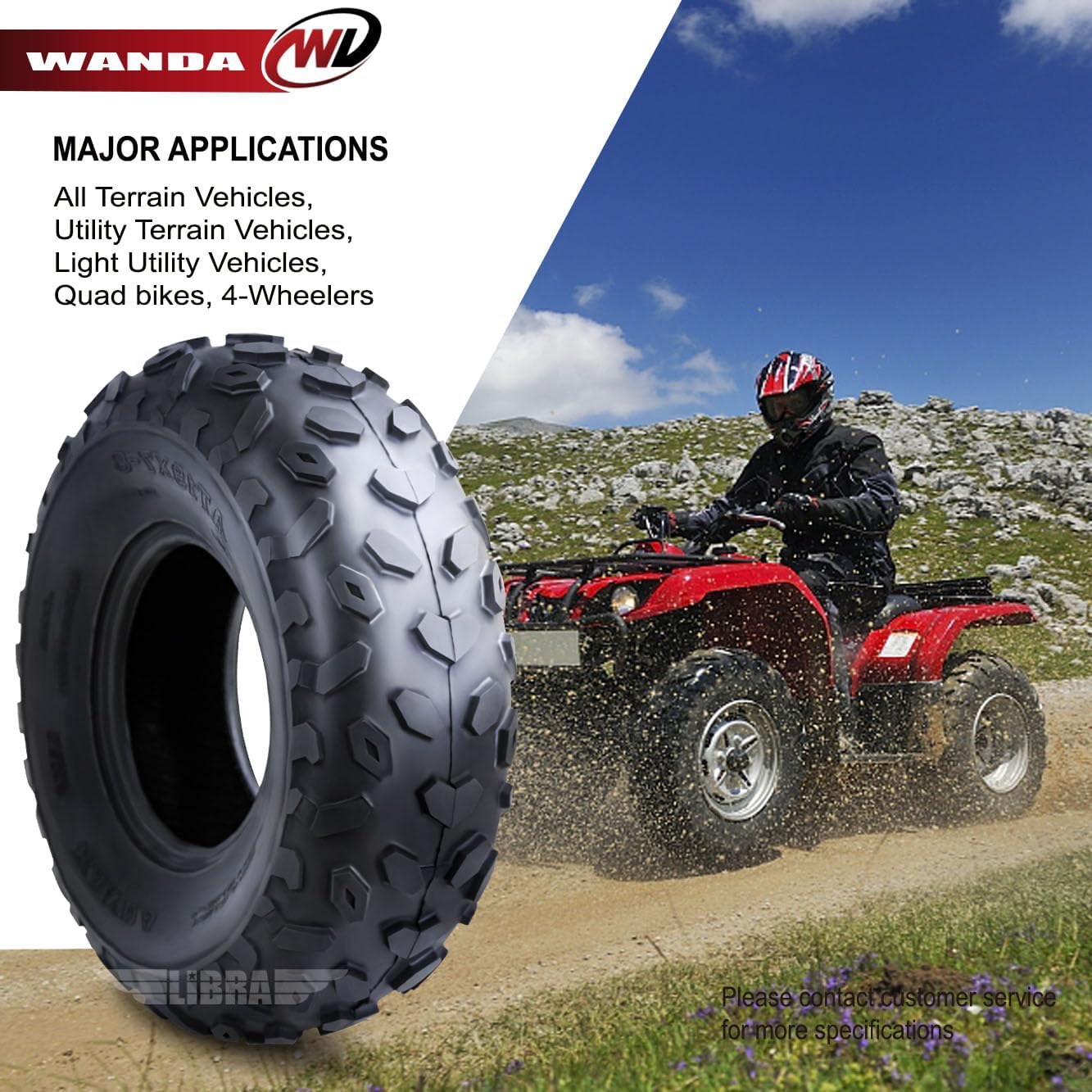 WANDA One New Sport ATV Tires 19X78 19x7x8 4PR 10038