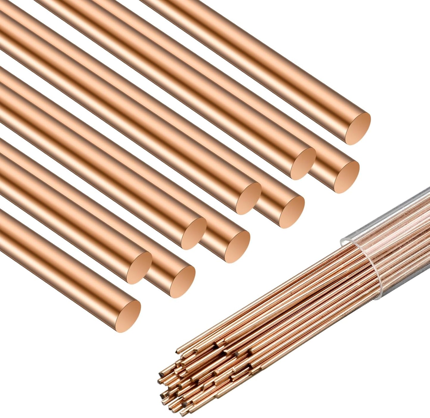 Tandefio 40 Sticks Brazing Rods AWS BCup-5 15% Silver Solder Phos Copper Brazing Alloys Flat Welding Rods Industry 0.050"x1/8"x10" for Air Conditioning Refrigerator Cold Storage HVAC Units