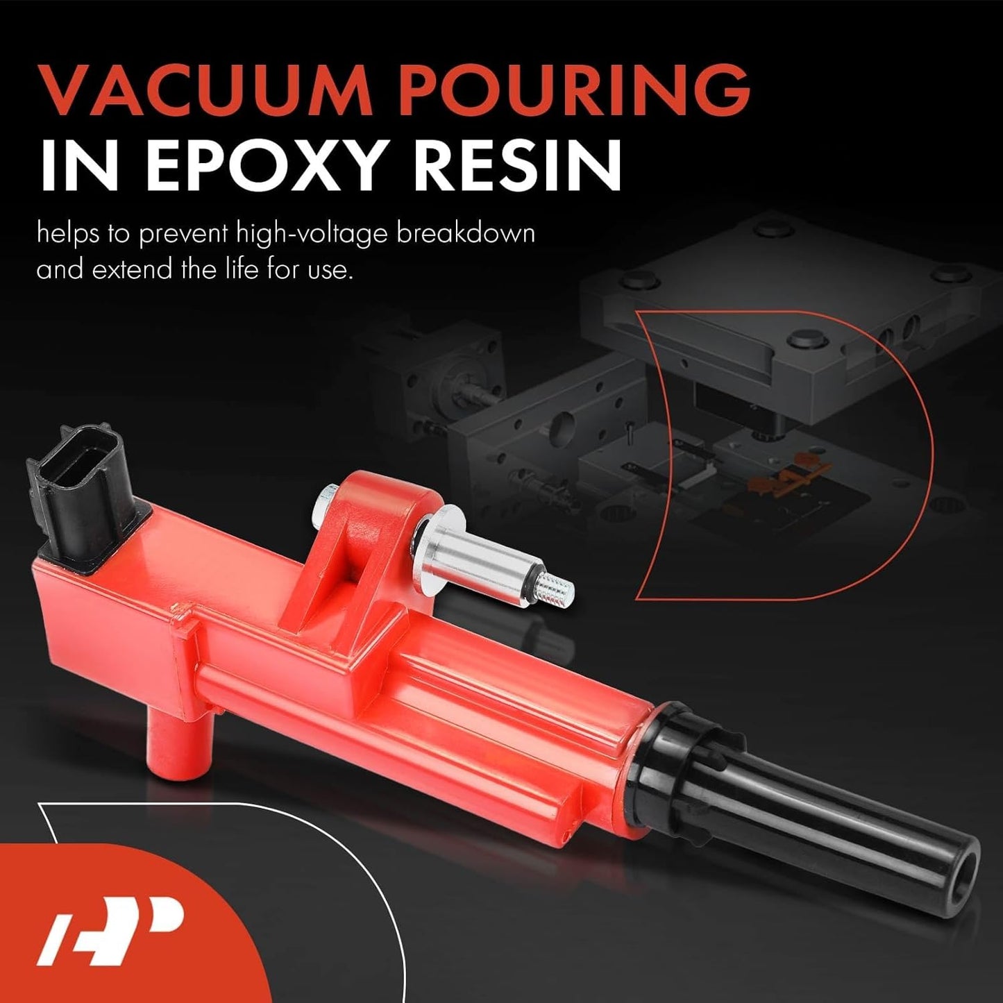 A-Premium 3 Red Ignition Coils with 3 Spark plug Wires Compatible with Dodge Durango, Nitro & Jeep Commander XK, Grand Cherokee WK, Liberty KK & Mitsubishi Raider & Ram Dakota, 1500, V6 3.7L 2009-2012