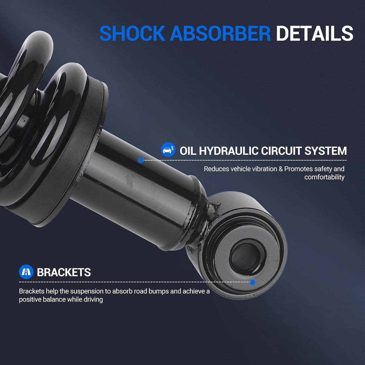 Autoround Pair 171139 Rear Complete Shock Absorber Compatible with 2007-2017 Ford Expedition & Lincoln Navigator, Left & Right Struts with Coil Spring Assembly