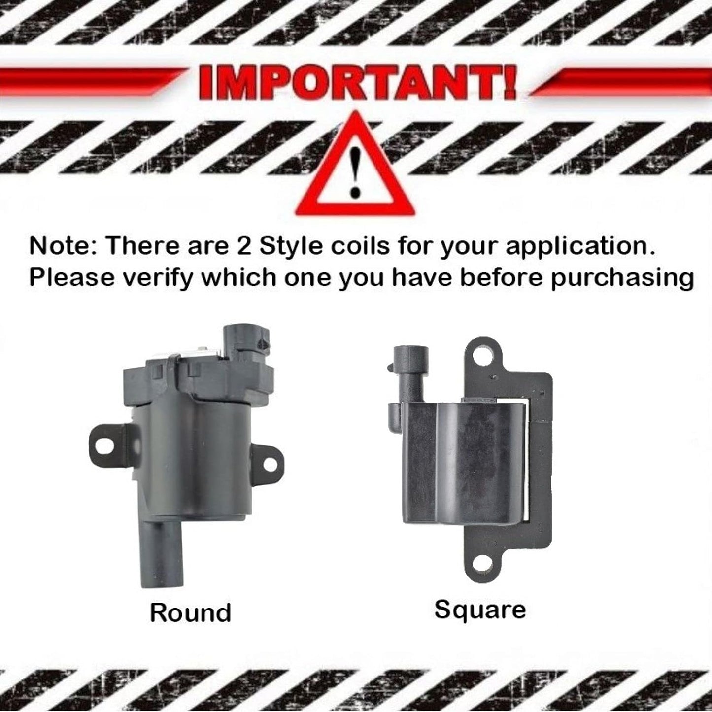 TRQ Round Ignition Coil Truck w/ V8 for Cadillac GMC Buick Chevy Silverado Pickup
