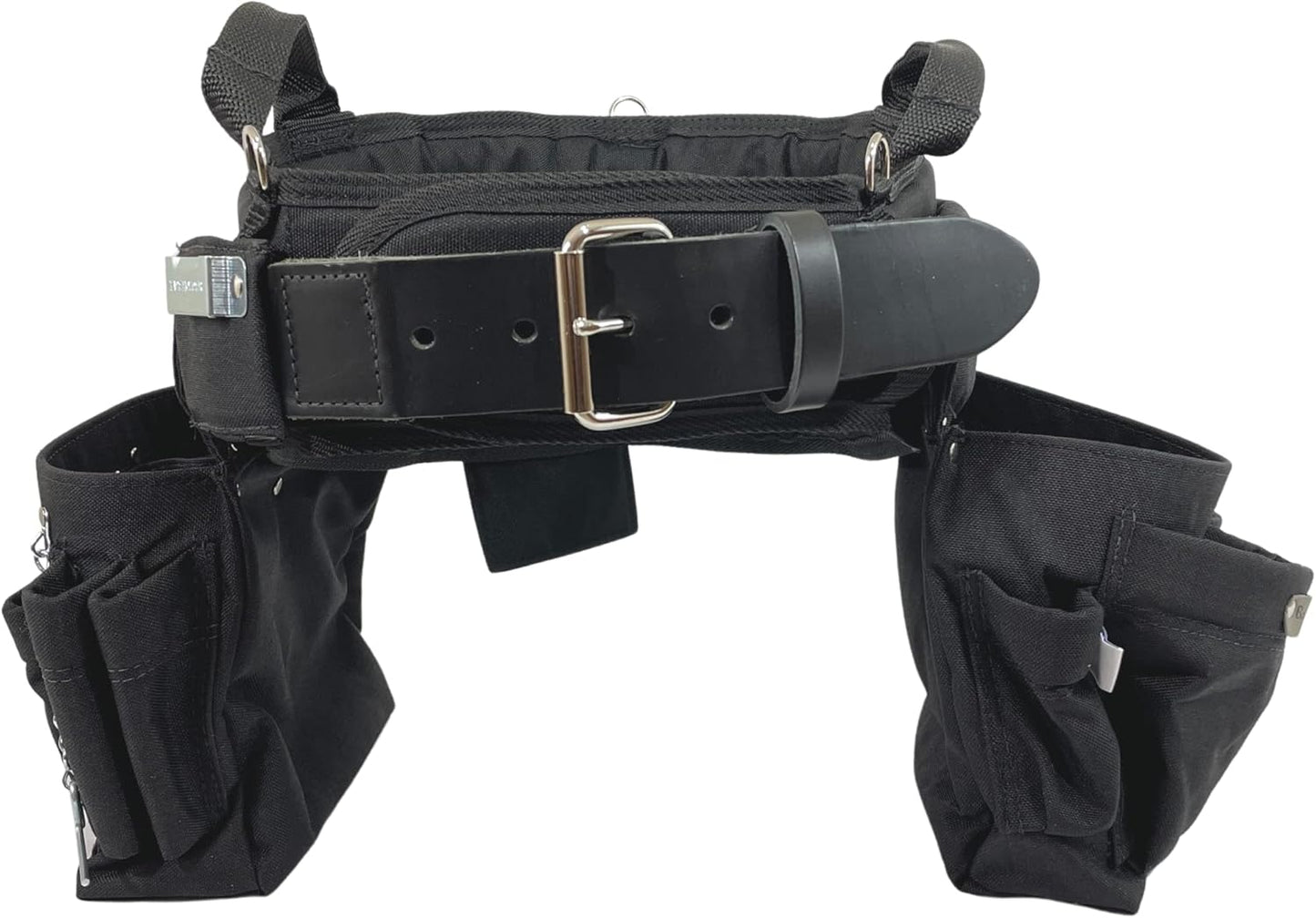 BOULDER BAG Professional Electrician's MAX Combo with Comfort Back Support Tool Belt, Leather Belt Buckle, Heavy Duty Work Belt, Black, (Large 33-36 Inch Waist), Made in USA