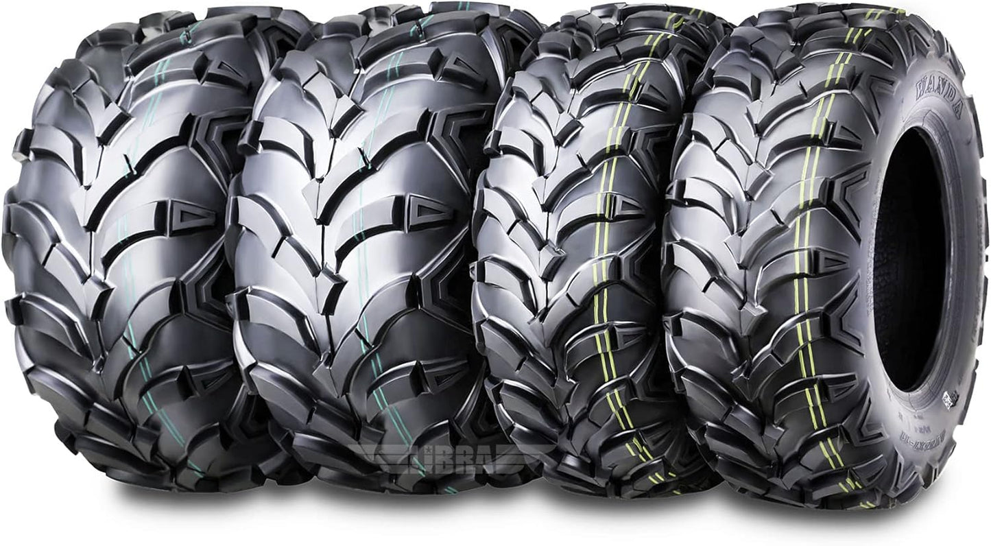 WANDA (Set 4) 24x8-11 24x8x11 & 24x10-11 24x10x11 ATV Tire Set 6-Ply Solid Mud-20mm Deep Tread