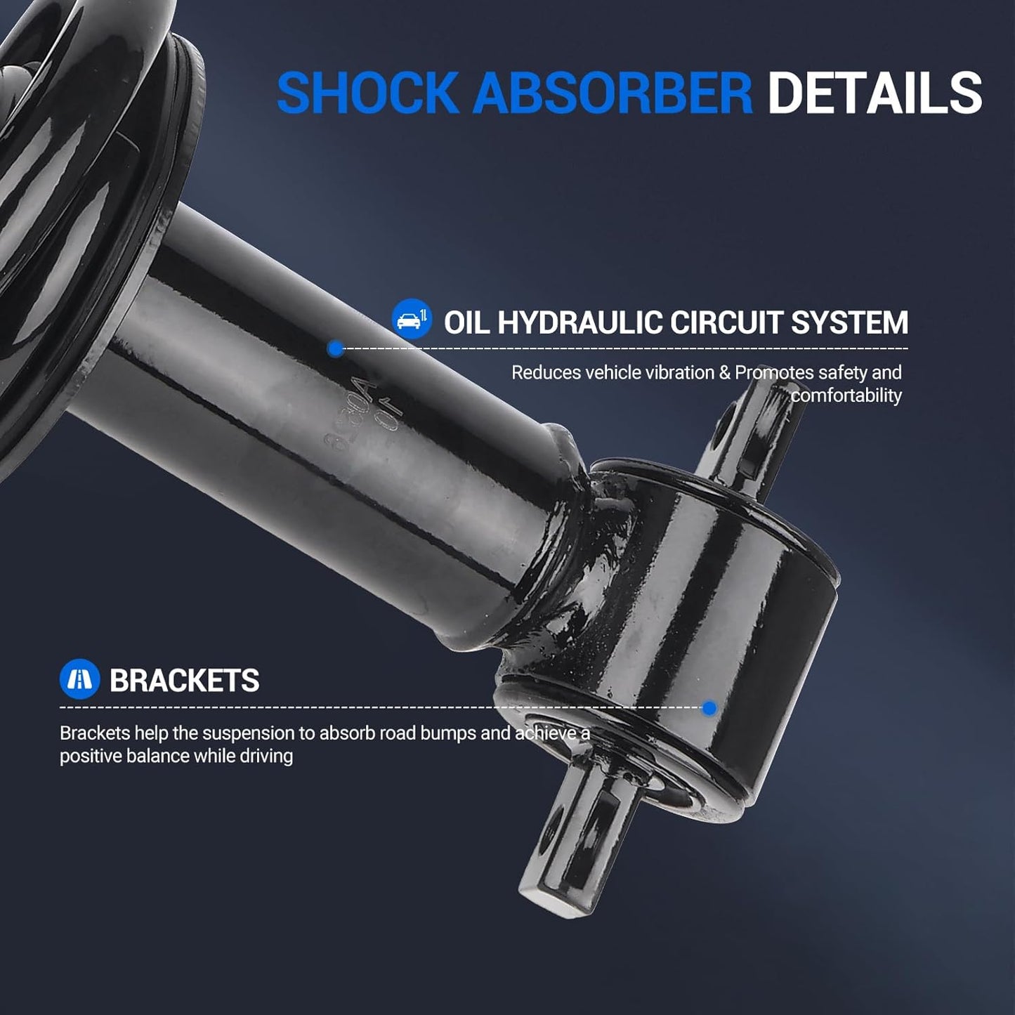 Autoround pair 139105 Front Complete Shock Absorber Compatible with Chevy Silverado 1500/ GMC Sierra 1500 2007 2008 2009 2010 2011 2012 2013, Left & Right Struts with Coil Spring Assembly