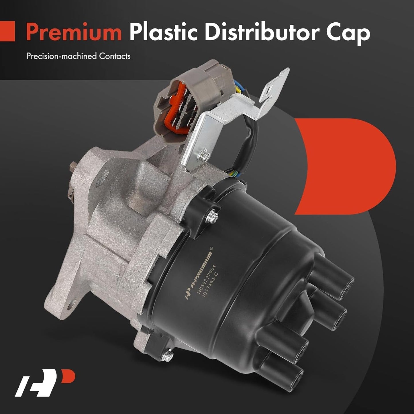 A-Premium Ignition Distributor with Cap and Rotor Compatible with Honda Odyssey 1996-1997 & Isuzu Oasis 1996-1997, 2.2L