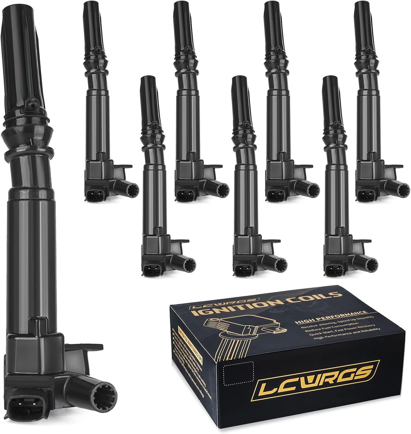 Set of 8 Ignition Coils Fits for 6.2 V8 Ford F250 F350 E350 Super Duty 2010 2011 2012 2013 2014 2012 2016 2017 Coil Packs Driver Side & Passenger Side Replaces# UF639 UF631 C1800 C1801