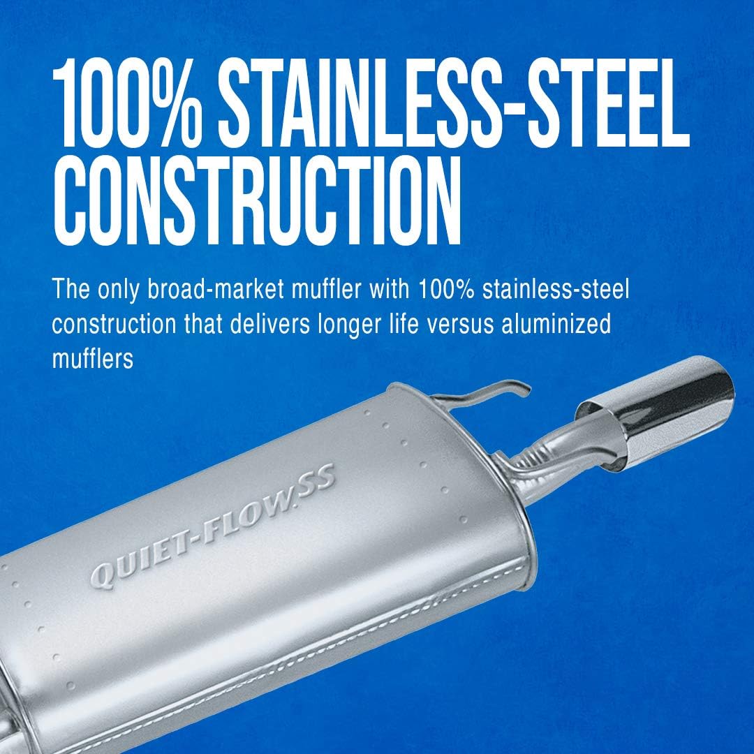 Walker Quiet-Flow SS 53755 Direct Fit Exhaust Muffler Assembly 2" Inlet (OD) 2.25" Outlet (OD) for Nissan Altima