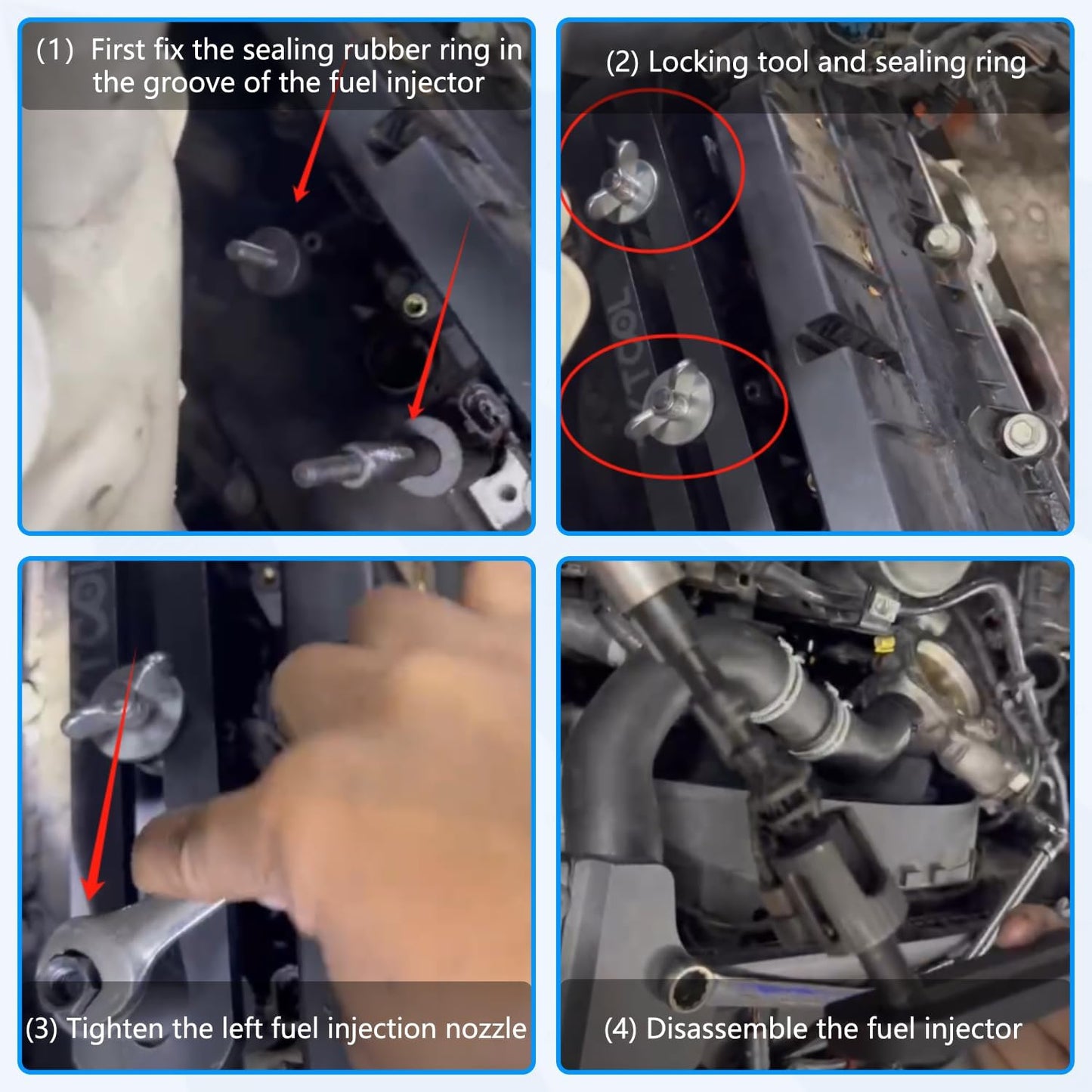 ZKTOOL New Upgraded Version Fuel Injector Puller Removal Tool Compatible with Land Rover Jaguar 3.0L 5.0L Gasoline Engine, Easily Remove Fuel Injectors Without Damage, Replaceable 310-197