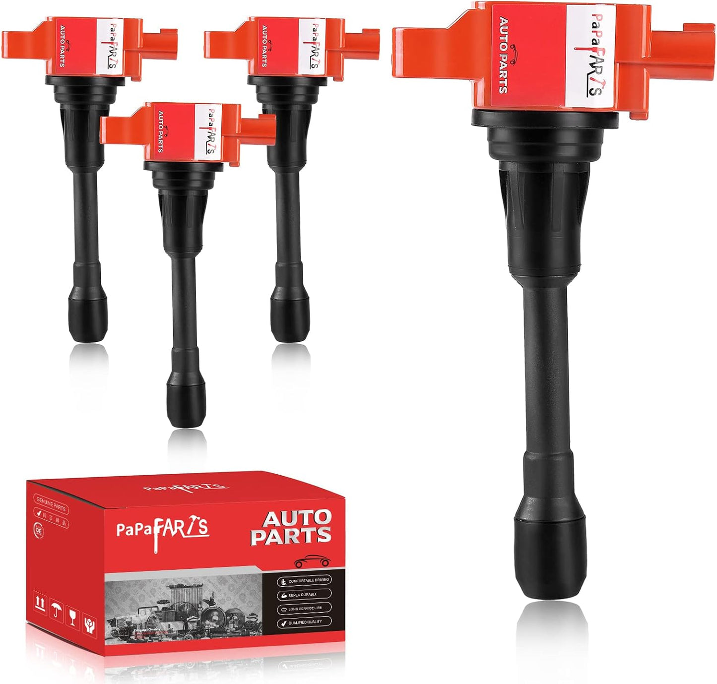 Set of 4 Ignition Coil Pack UF549 Compatible with Nissan Altima Sentra Cube Pathfinder NV200 Versa Rogue Infiniti FX50 M56 QX60 QX70