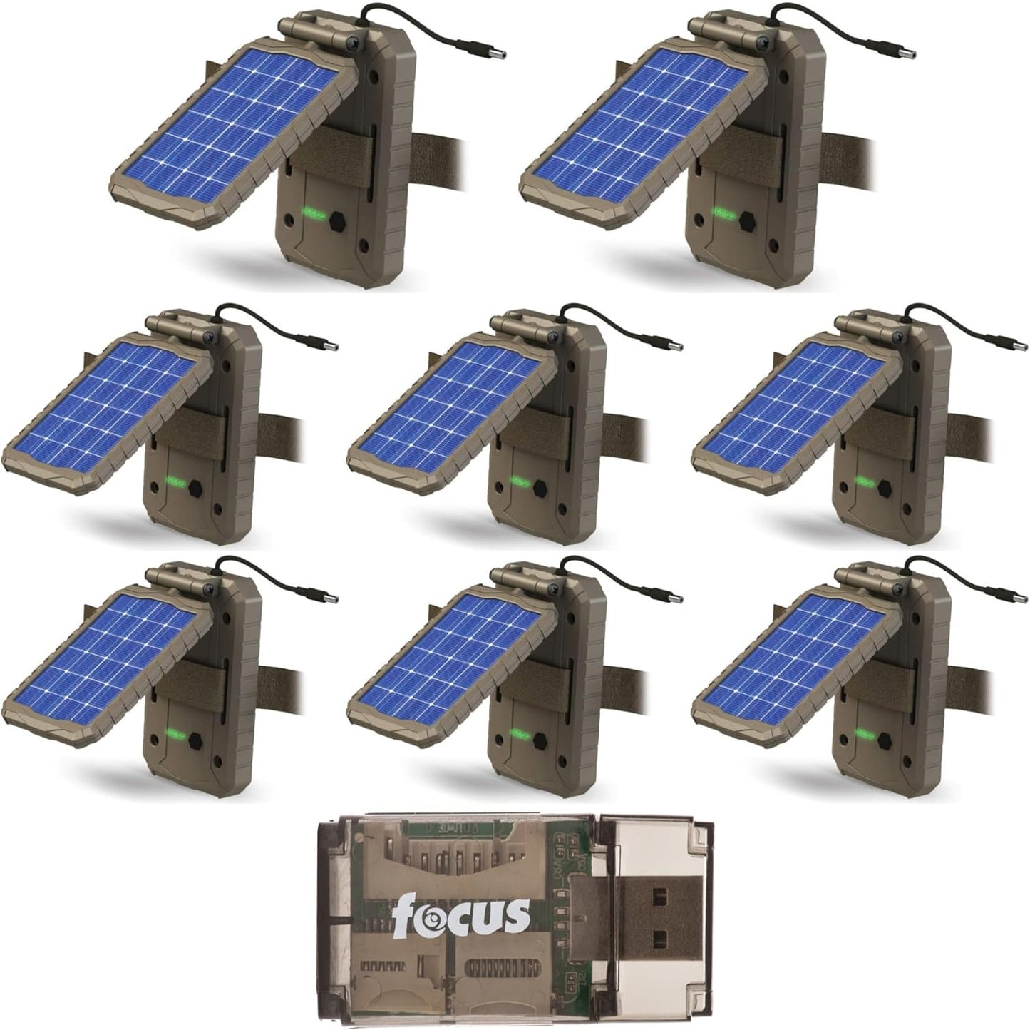 Stealth Cam Lithium Solar Power Panel (2-Pack) with Card Reader Bundle (3 Items)