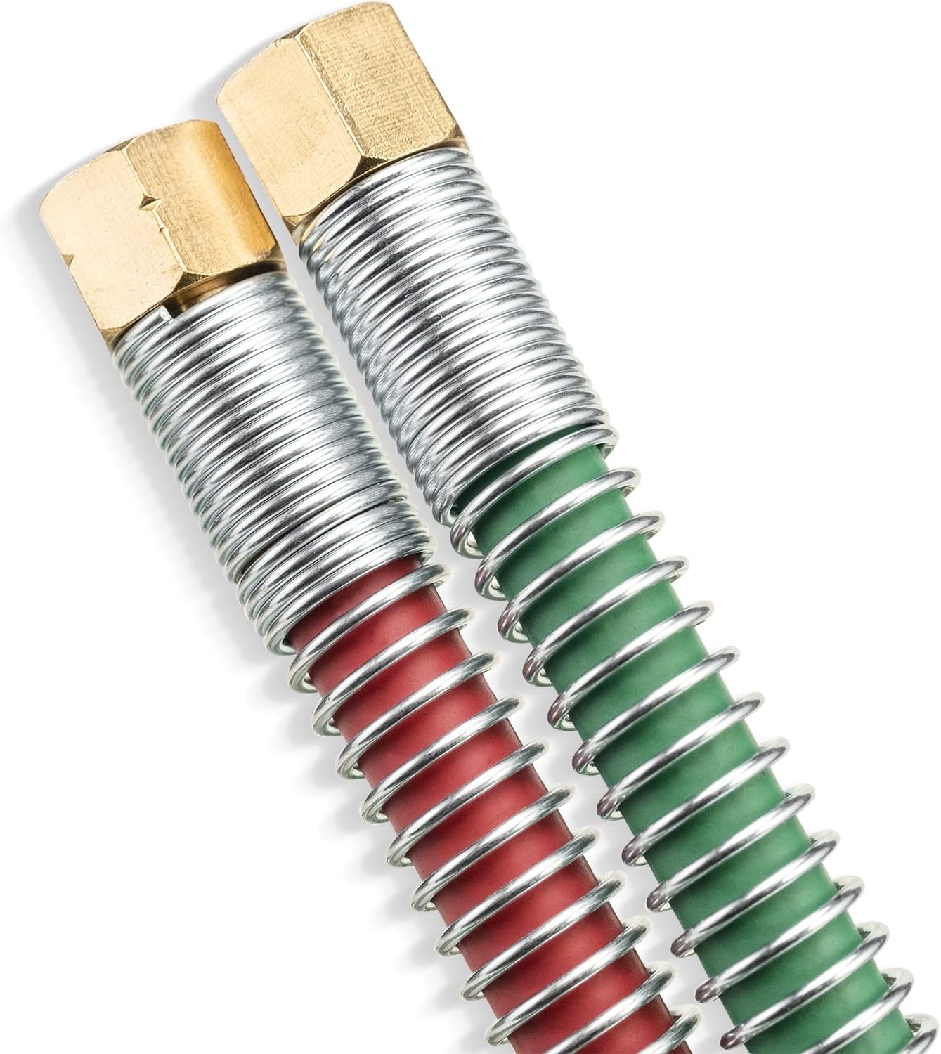 SPARC 1/4" Grade T Cutting Torch Hose - Oxy Acetylene Hose for Welding Gas - B Fittings + Strain Relief Set 1YR USA Warranty (15 Feet)