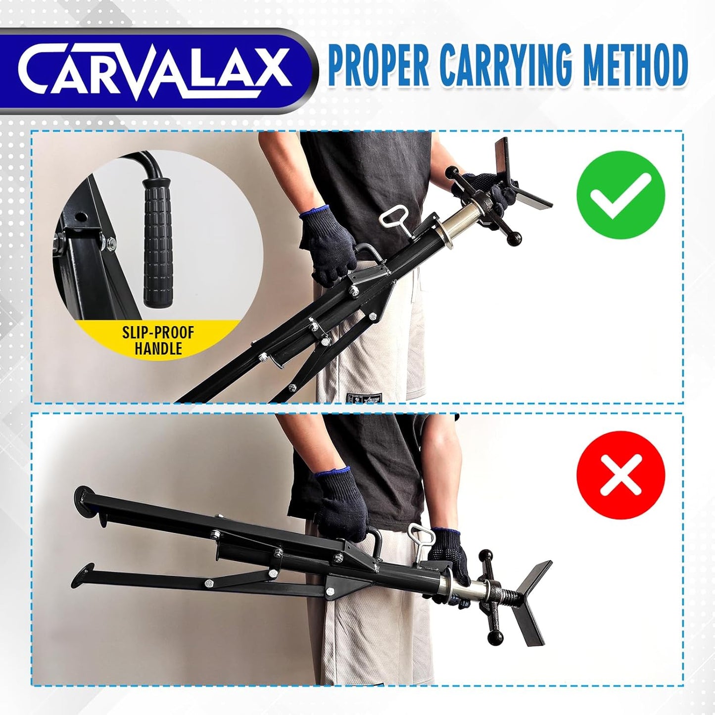 V-Head Pipe Jack Stands, 28"-52" Adjustable Pipe Stand Fits 1/2" - 12" Pipe Capacity w/ 2500LB Load Capacity, Steel Pipe Stand for Welding w/Portable Folding Legs