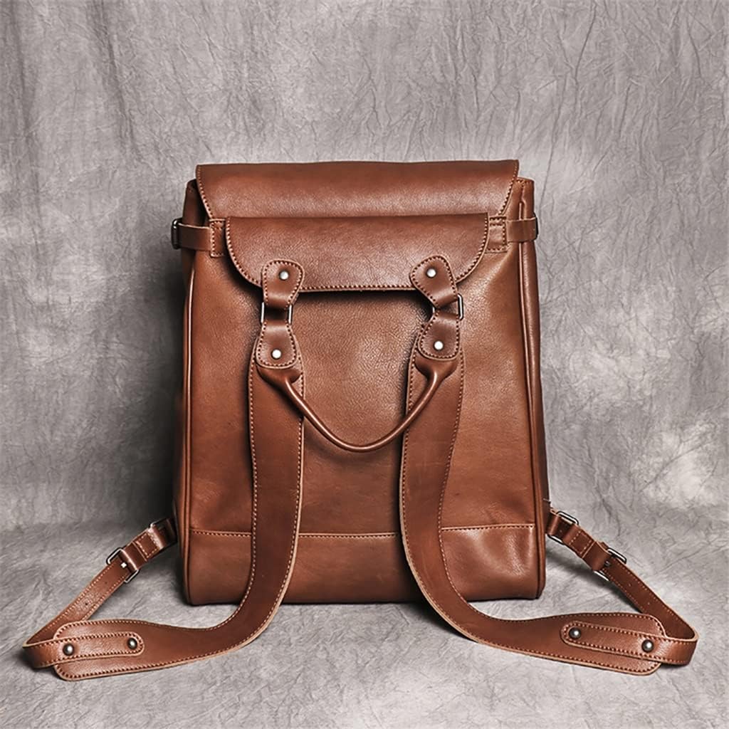 Backpack Men's Leather Rucksack Men's Travel Bag Men's Laptop Backpack Leather Bag