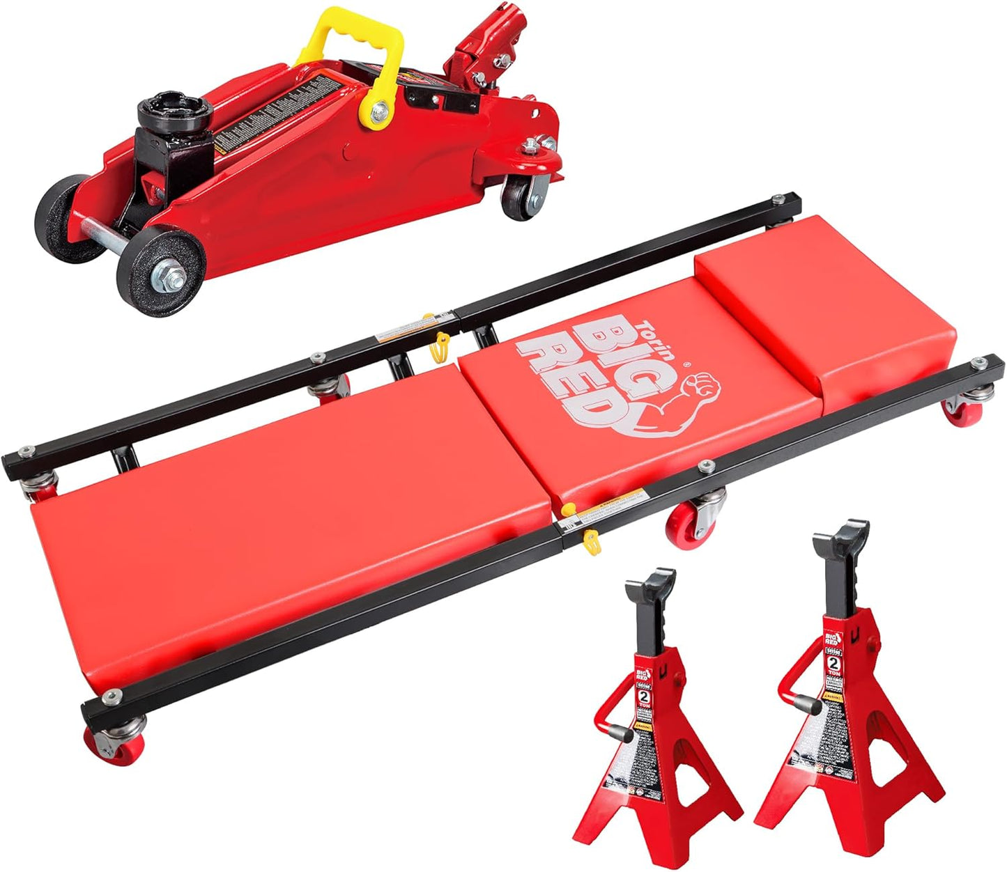 BIG RED AT82012U-1 Torin Hydraulic Trolley Service/Floor Jack with Blow Mold Carrying Storage Case, 2 Ton (4,000 lb.) Capacity, Blue