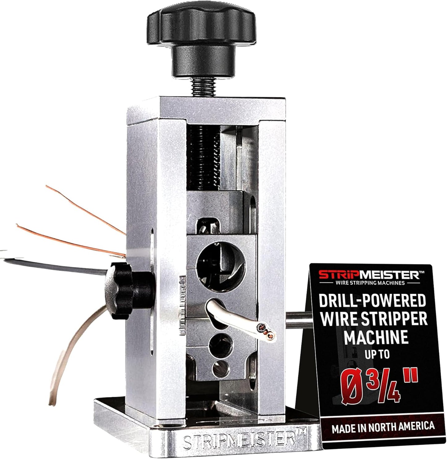 StripMeister Original Drill-Powered Wire Stripper – Wire Sizes Up To Ø3/4", Jam-Free, Copper Wire, Built for Safety, Speed, and Efficiency - Portable Wire Stripping Machine