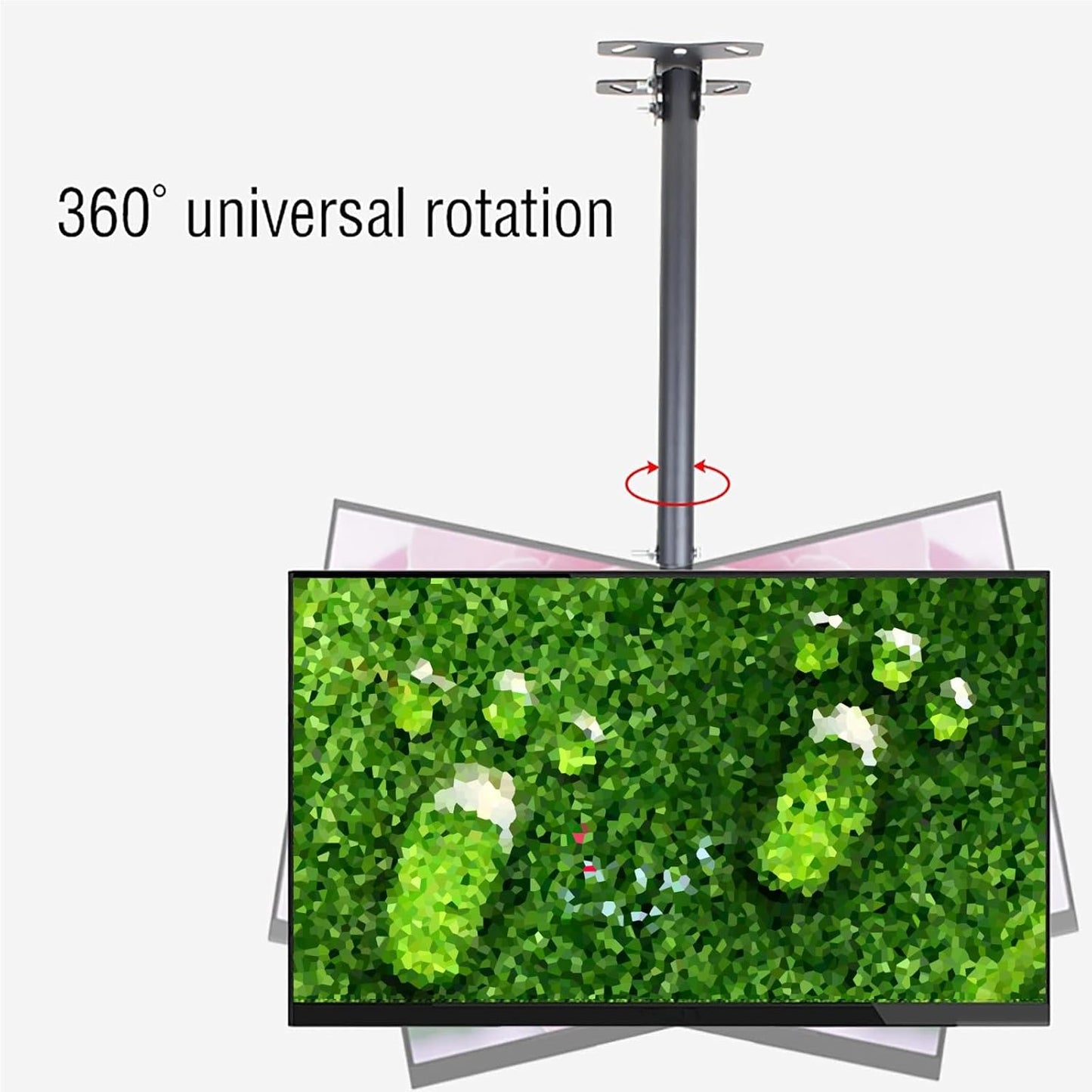 Adjustable Ceiling TV Mount Bracket for 12-27 Inch TVs, Tilt & Swivel, Max 200x200mm, Multiple Height Options, 2.5m Extension, Secure & Versatile TV Stand