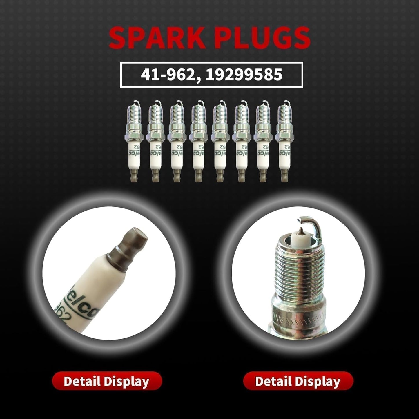 8 Pack UF271 Ignition Coils Double Iridium Spark Plugs & Wires Compatible with Silverado/Sierra 1500 2500 3500 Compatible with Yukon XL 1500 2500 1999-2007 4.8L 5.3L 6.0L 19299585 19299585