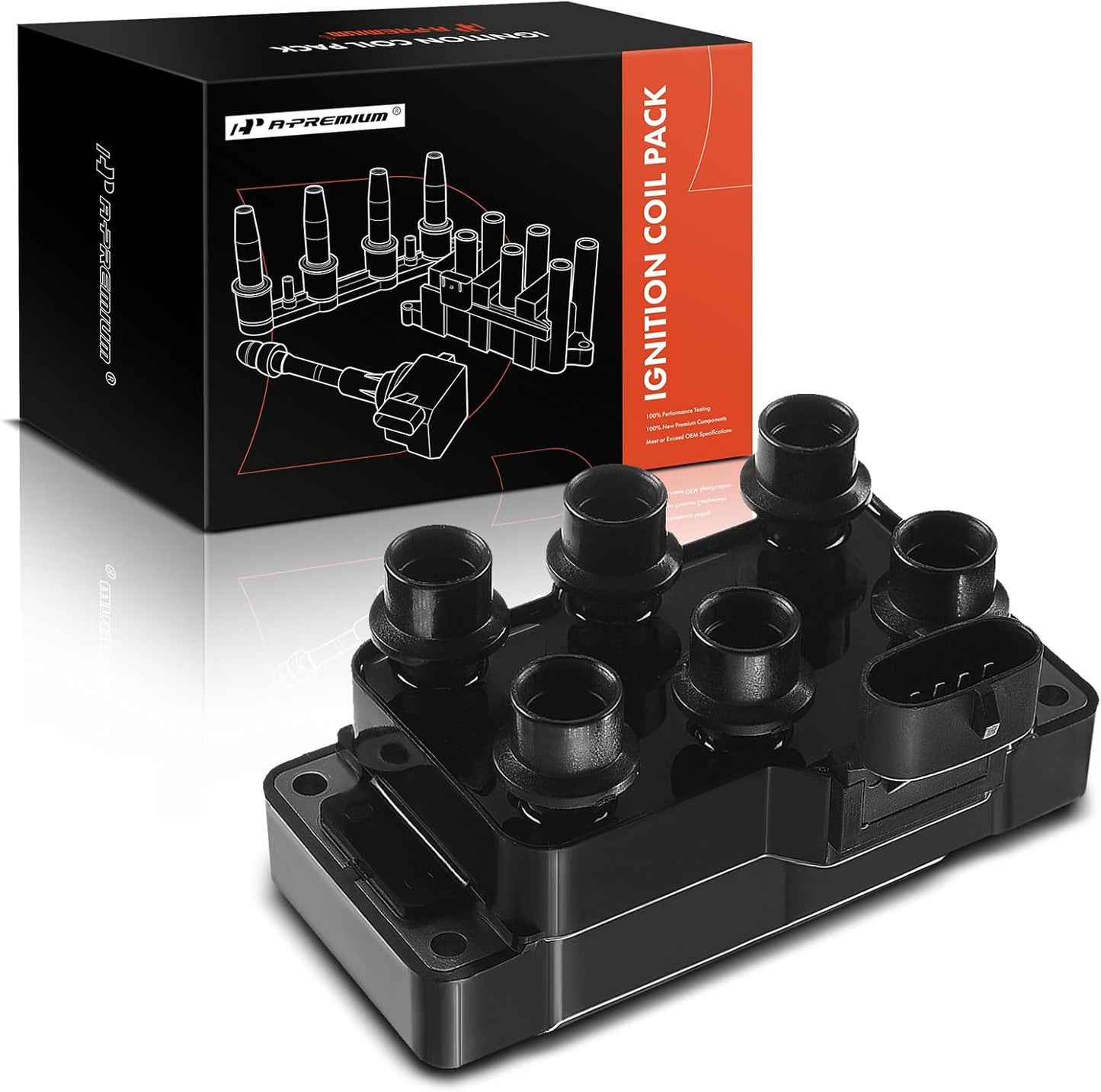 A-Premium Ignition Coils and Spark Plugs Kits Compatible with Ford Taurus 1996-2000, Ranger 1998, Contour/Windstar 1995-2000 & Mazda B3000 1997-2000, MPV 2000-2001 & Mercury Sable 1996-2000, 2.5L 3.0L