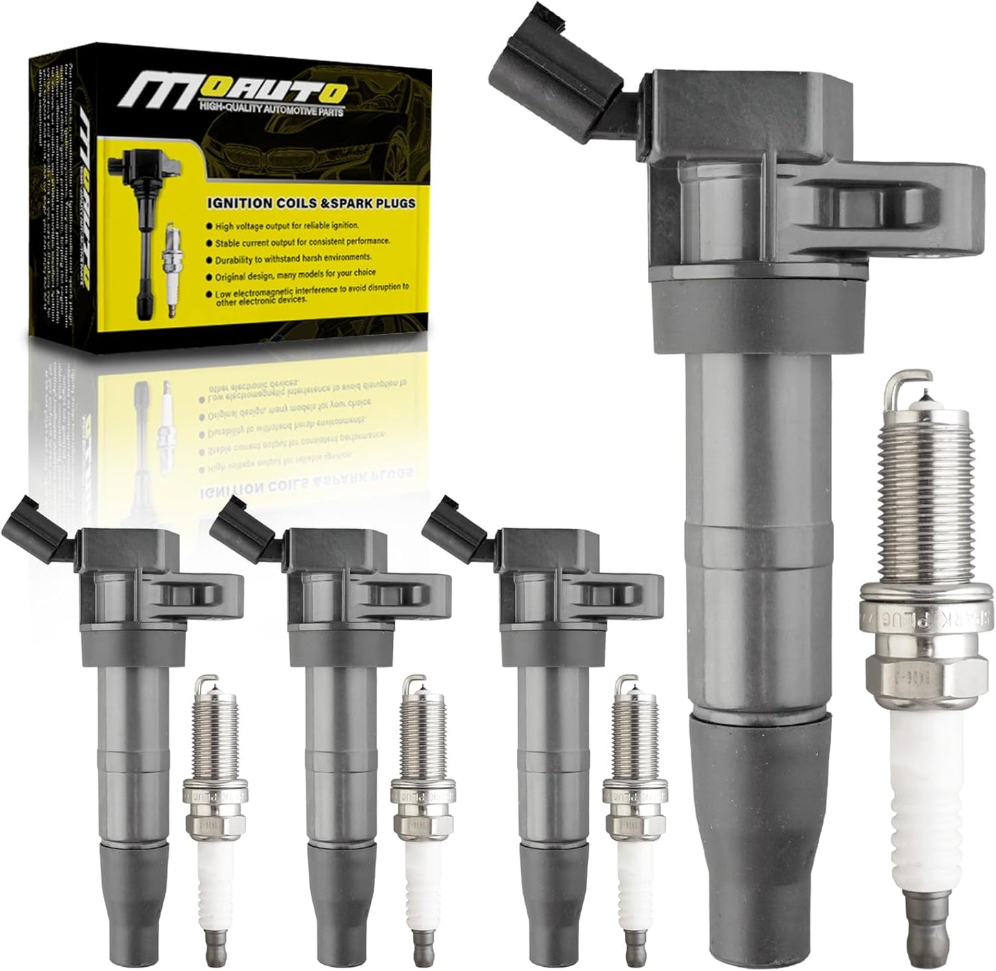 Set of 4 Ignition Coils Pack UF781 3052059B013 & 4 PCS Iridium Spark Plugs Compatible with Honda Accord CR-V Civic Insight RDX 2017-2021 1.5L 2.0L